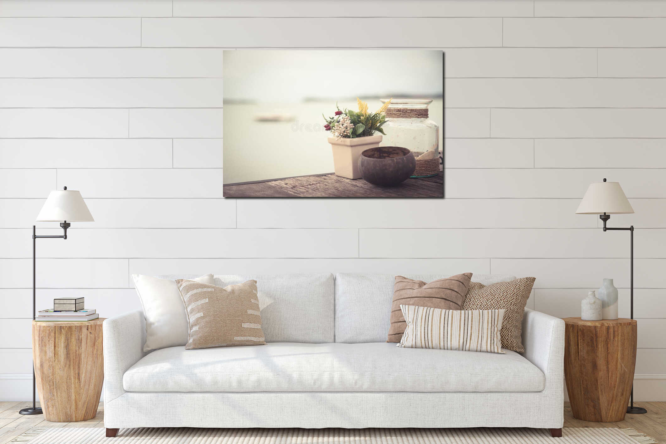 Canvas hanging interior mockup