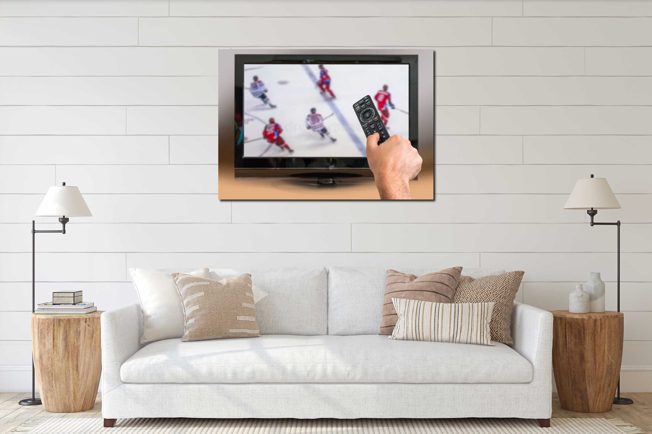 Canvas hanging interior mockup