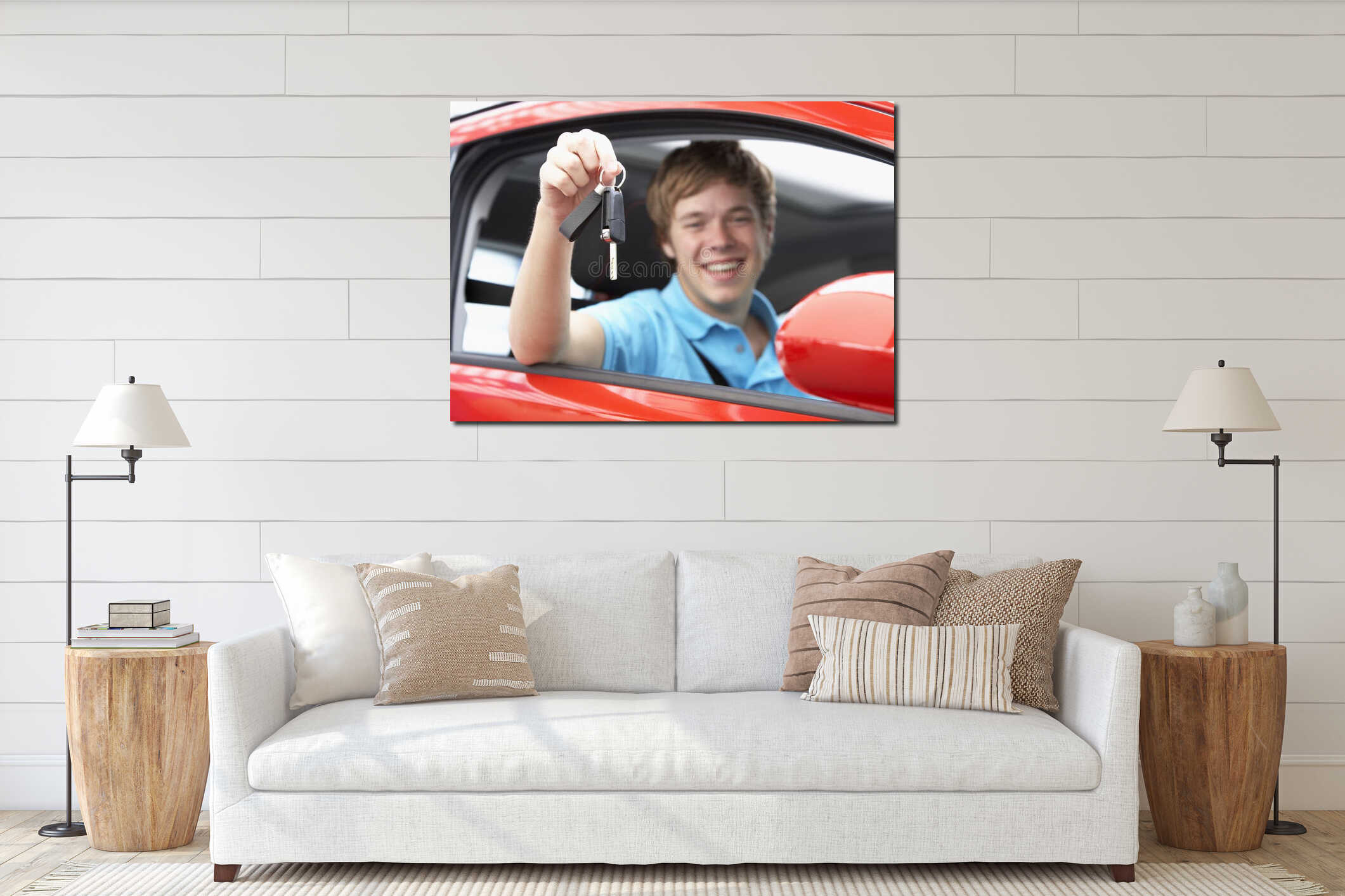Canvas hanging interior mockup