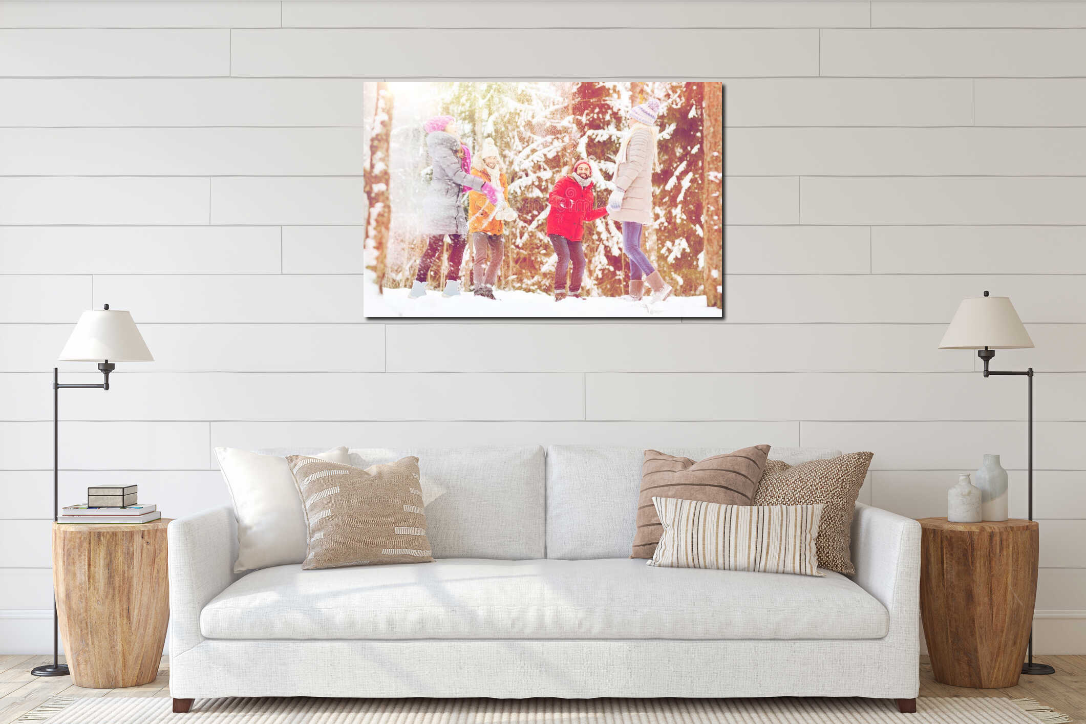 Canvas hanging interior mockup