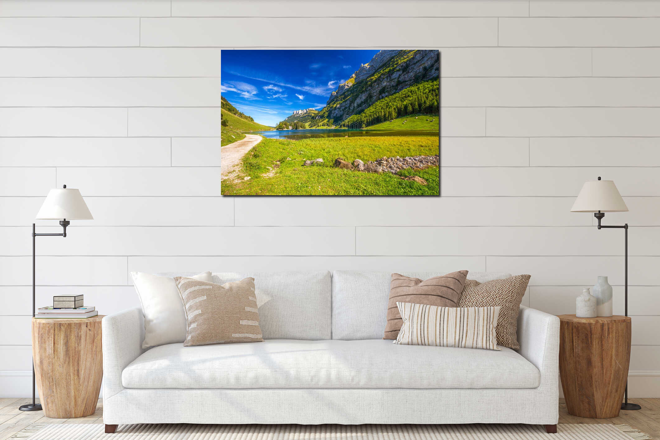 Canvas hanging interior mockup