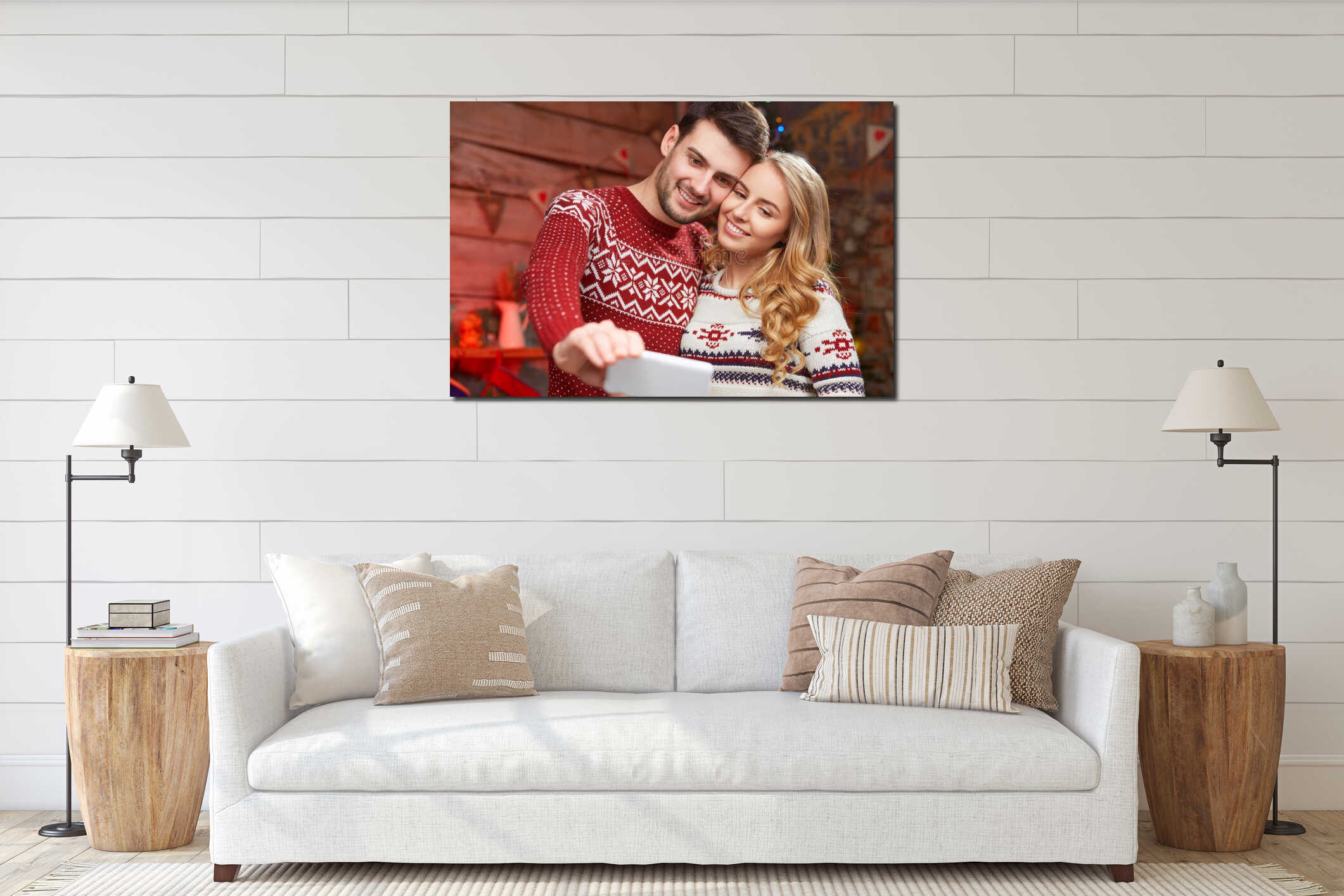 Canvas hanging interior mockup