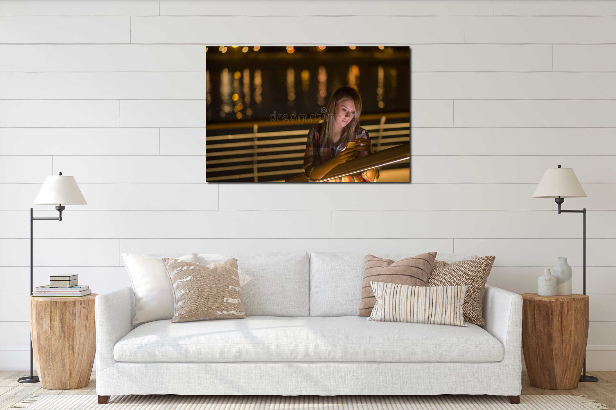 Canvas hanging interior mockup