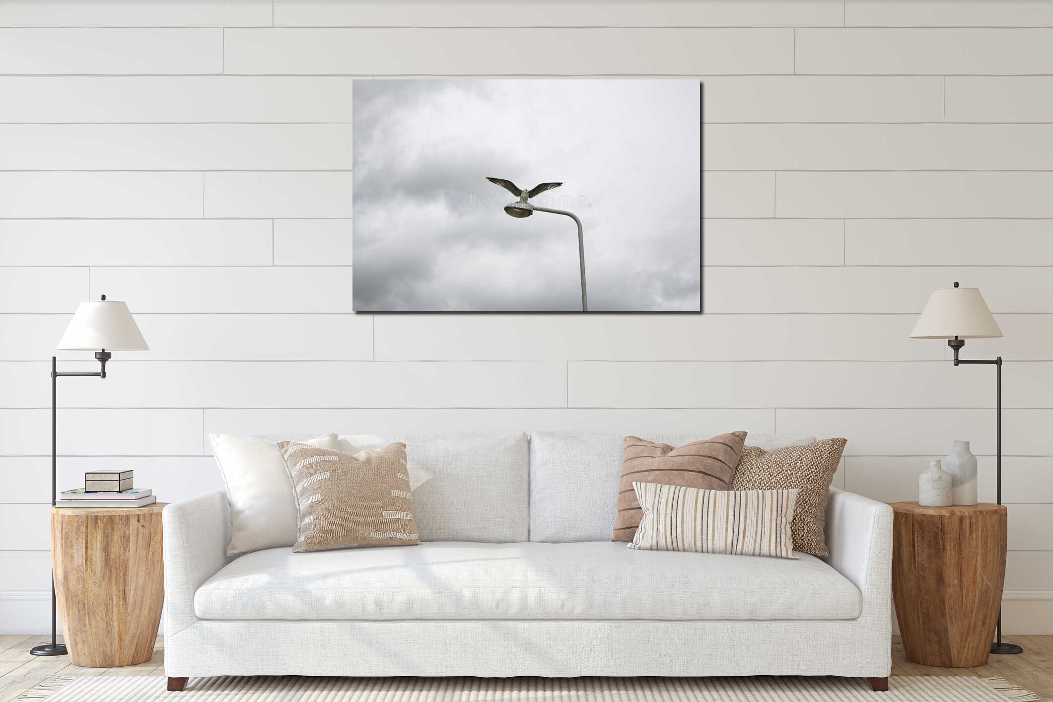 Canvas hanging interior mockup