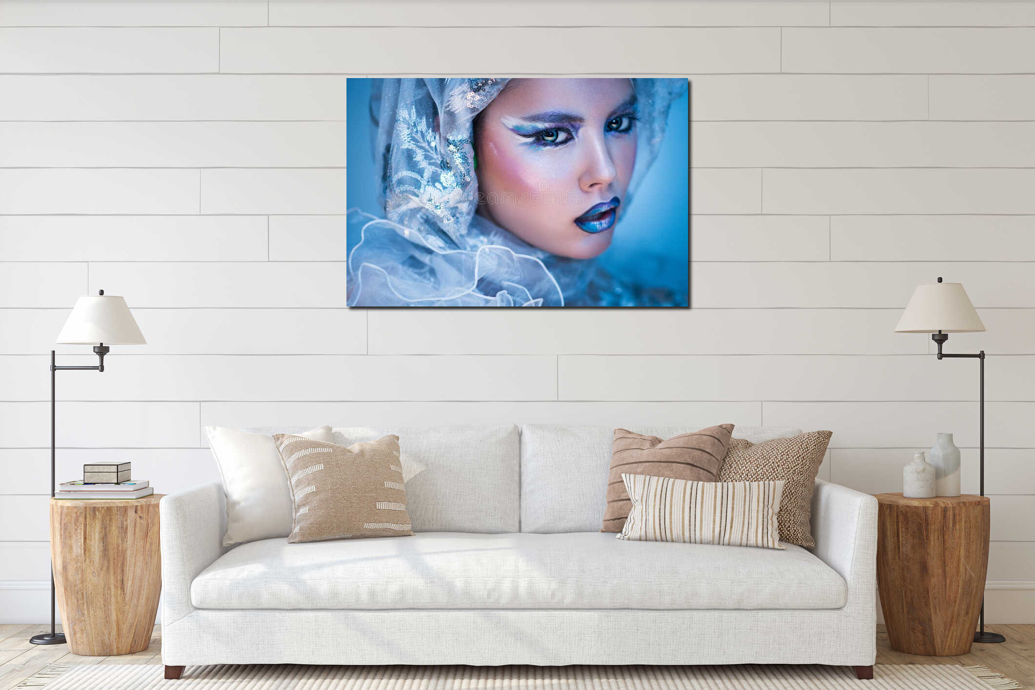 Canvas hanging interior mockup