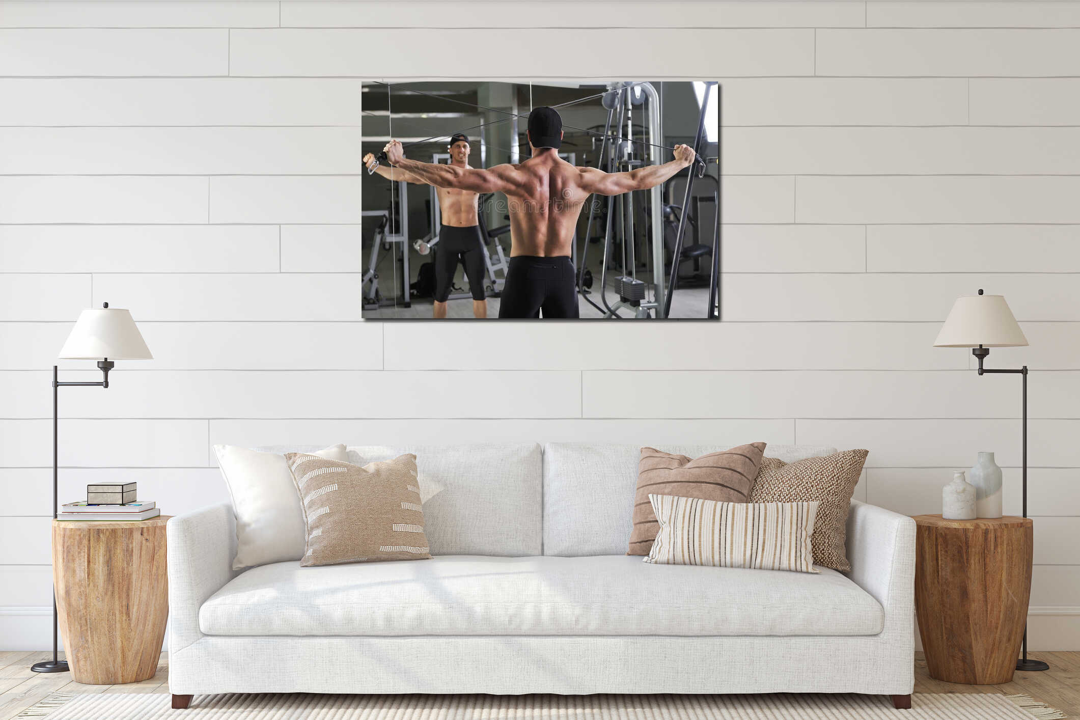 Canvas hanging interior mockup