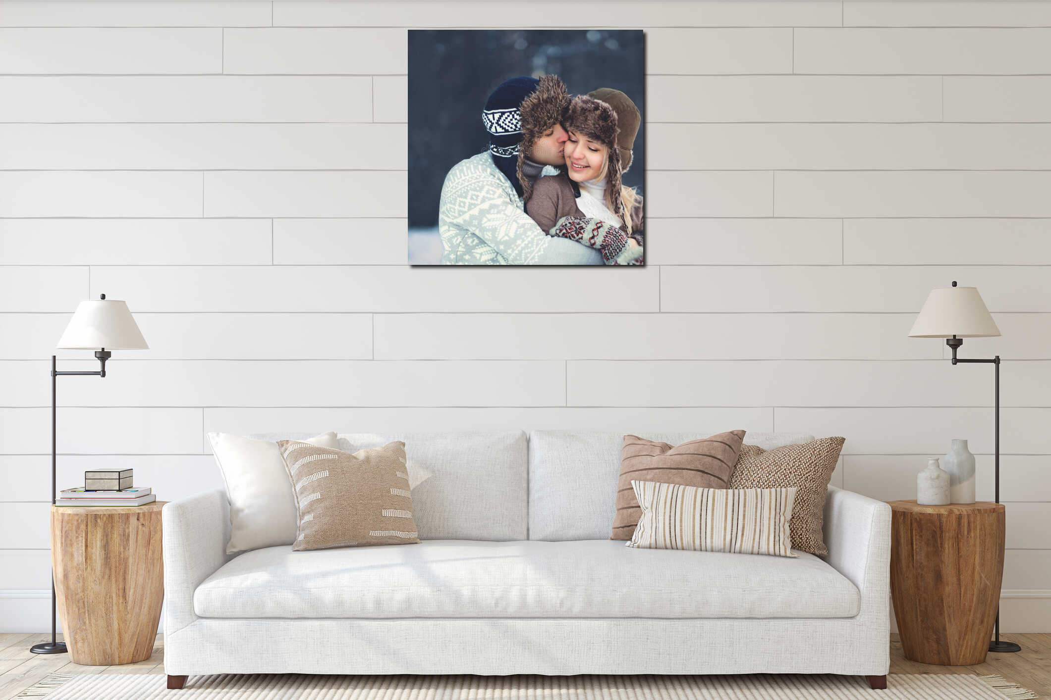 Canvas hanging interior mockup