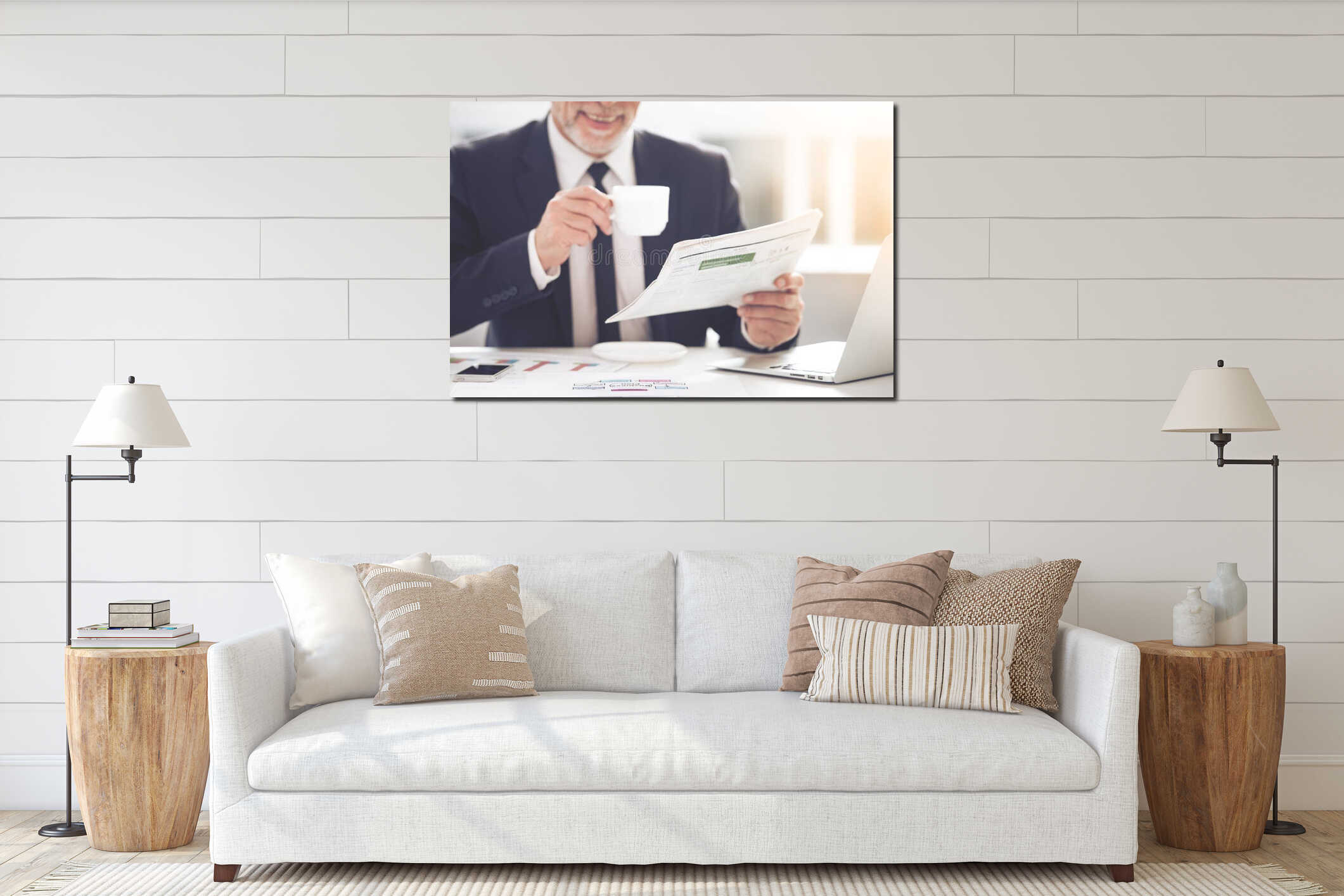 Canvas hanging interior mockup