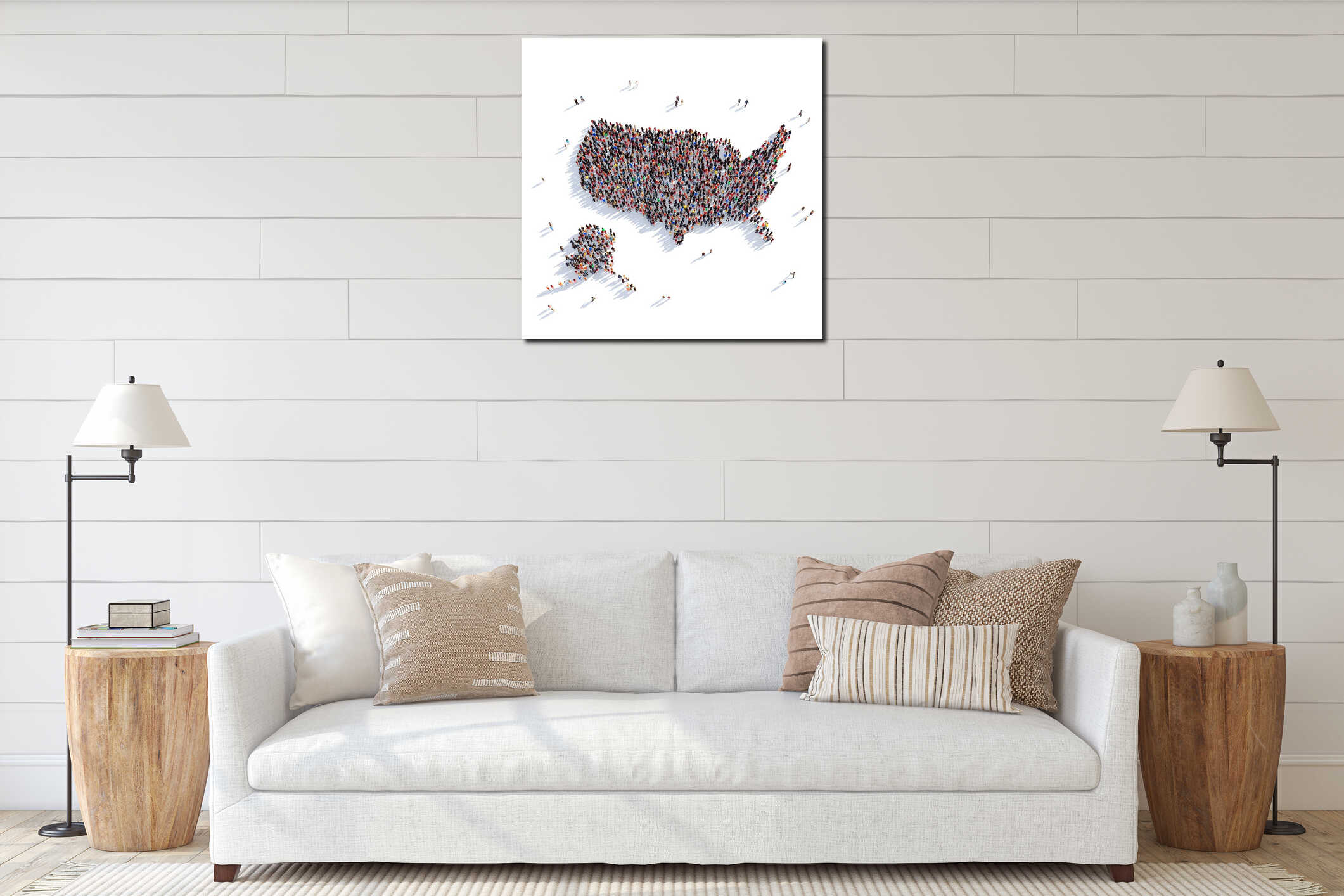 Canvas hanging interior mockup