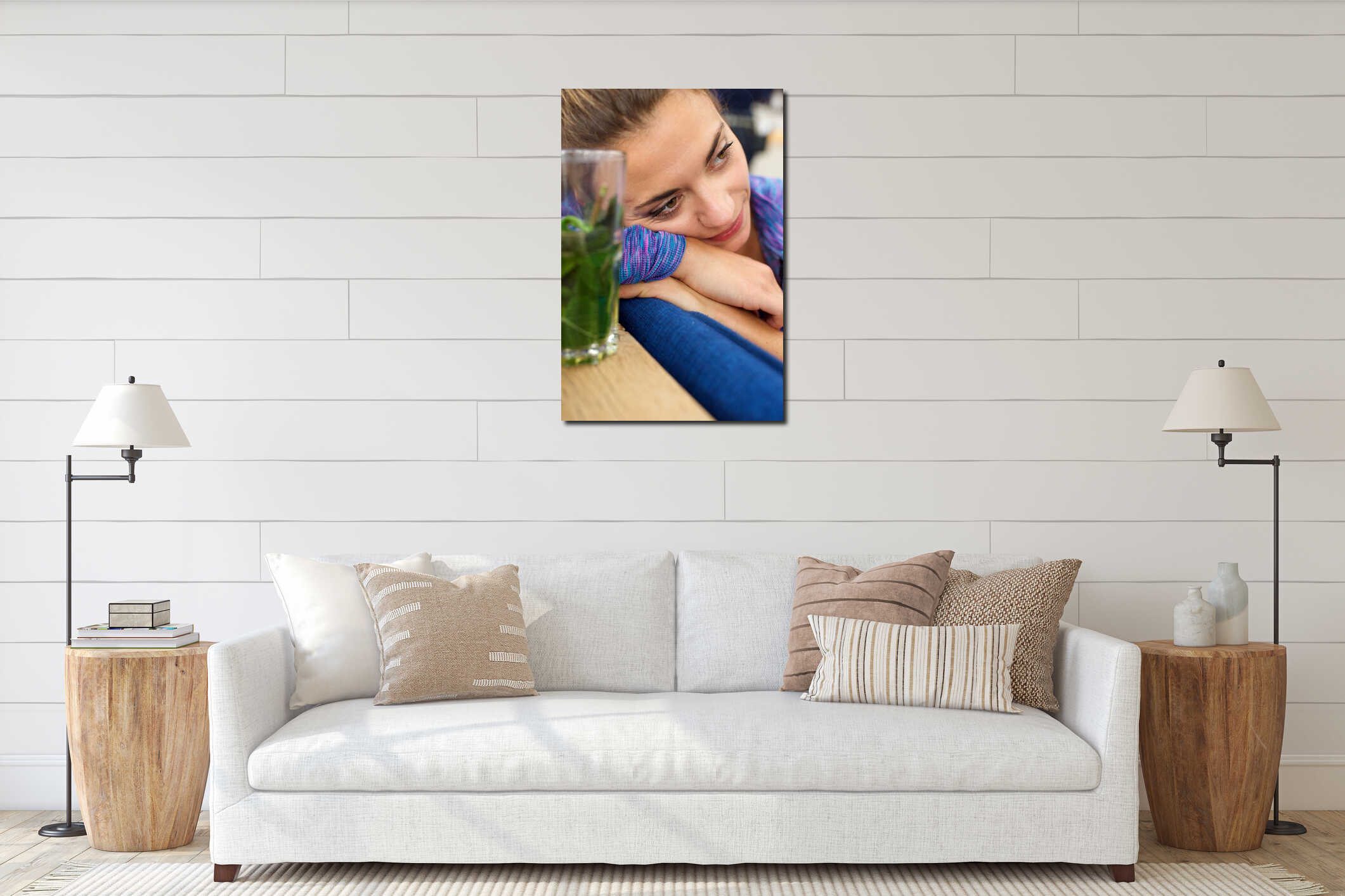 Canvas hanging interior mockup