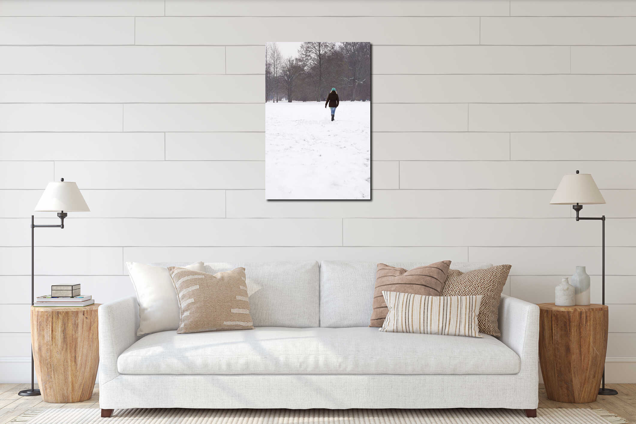 Canvas hanging interior mockup