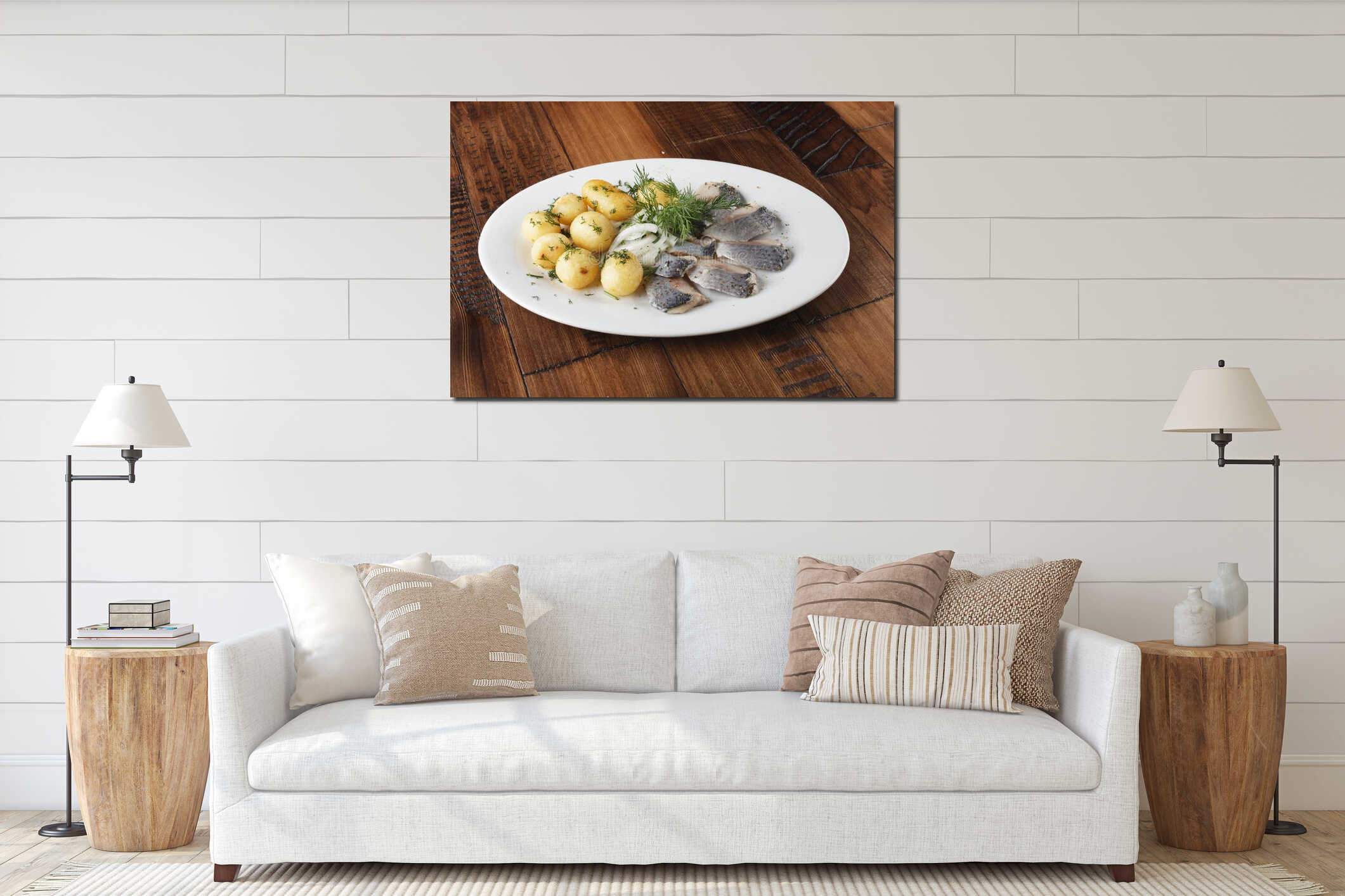 Canvas hanging interior mockup