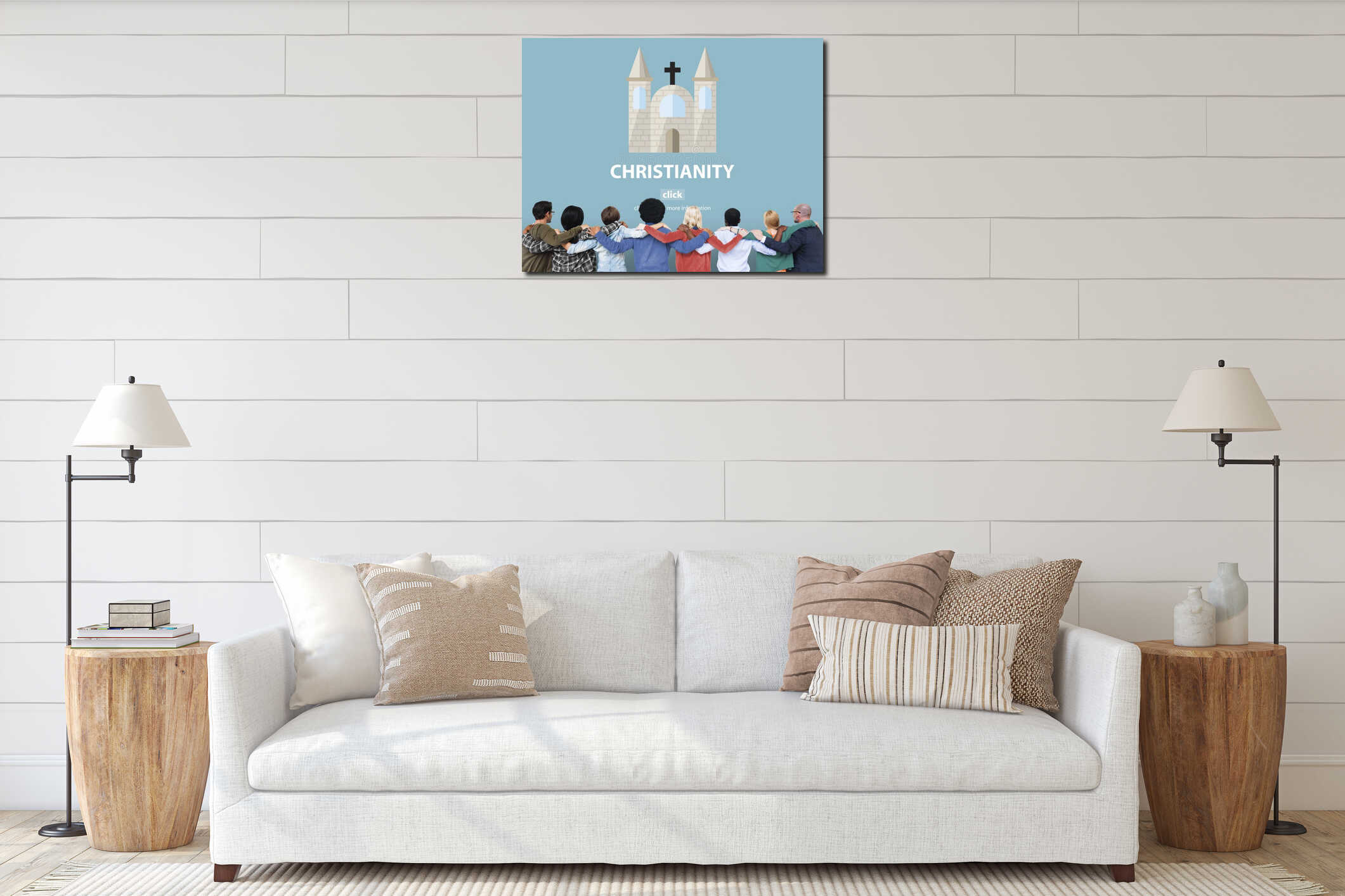 Canvas hanging interior mockup