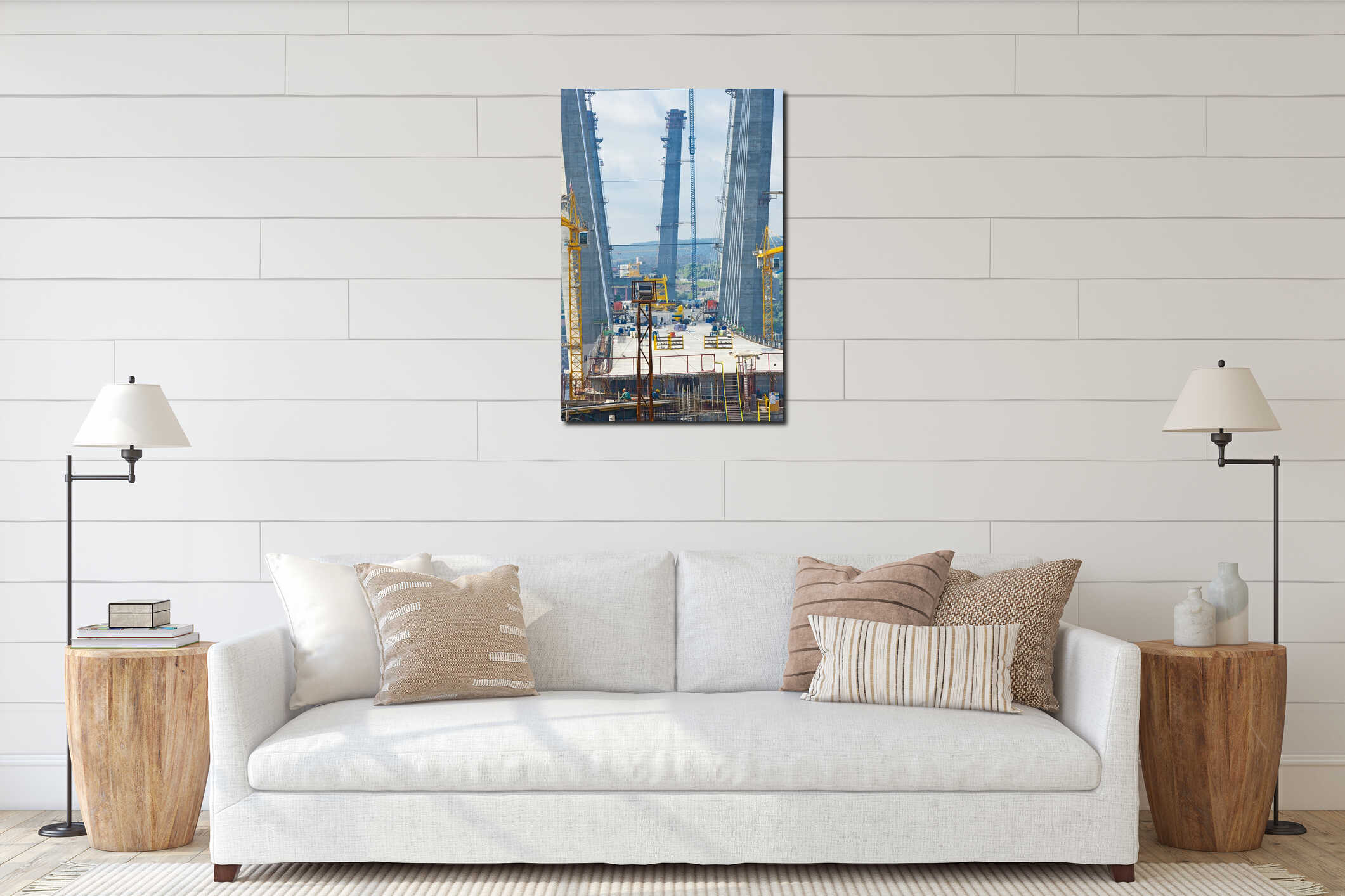 Canvas hanging interior mockup