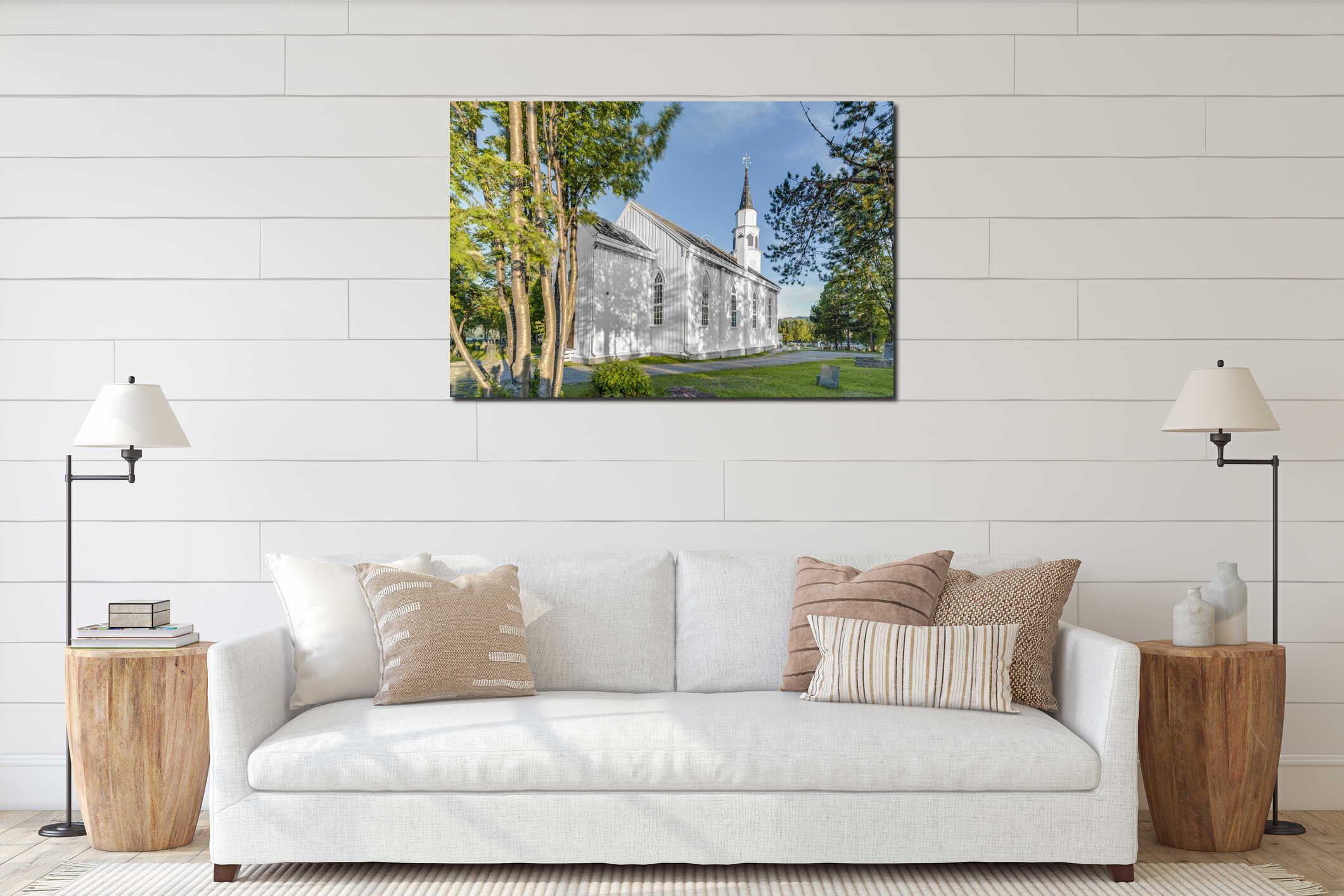 Canvas hanging interior mockup