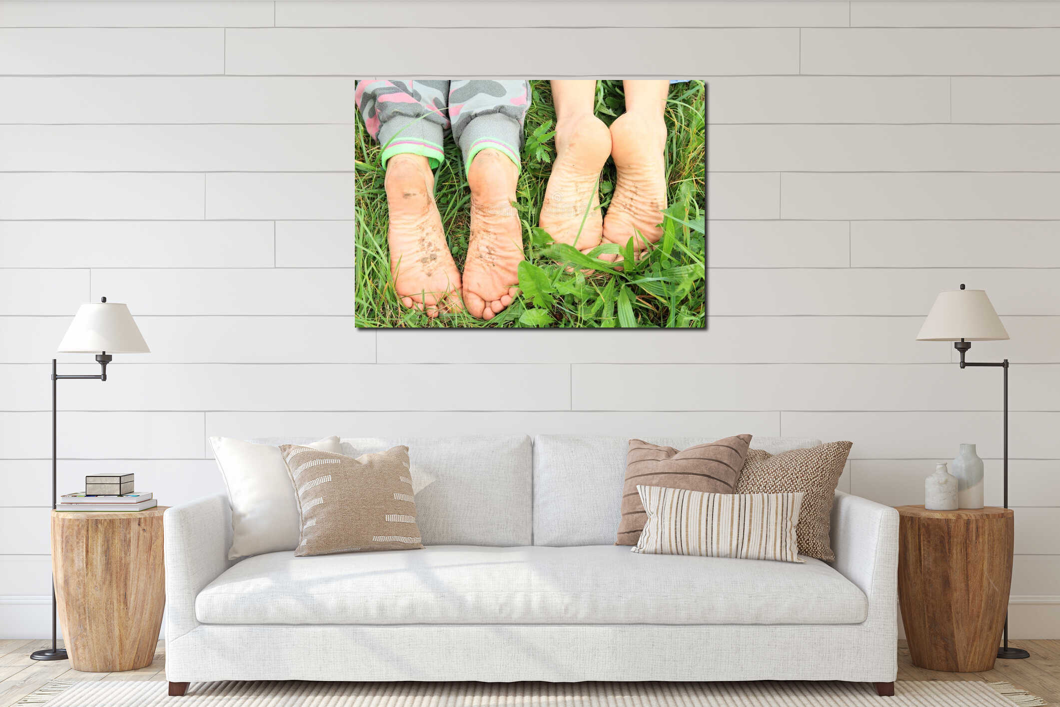 Canvas hanging interior mockup