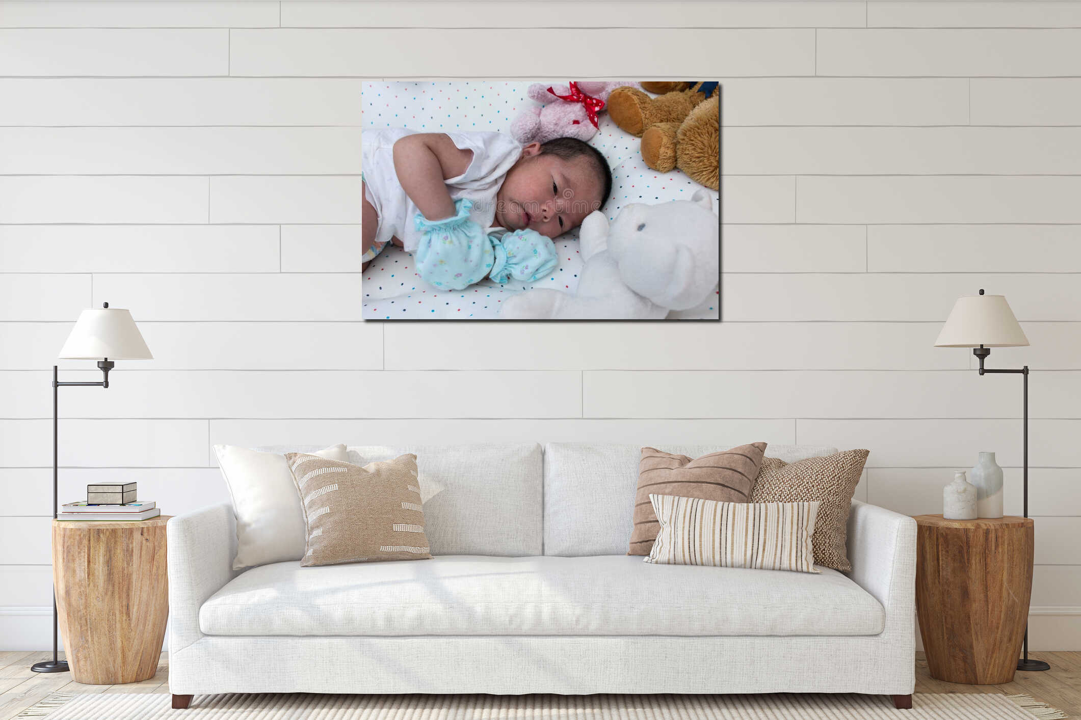 Canvas hanging interior mockup
