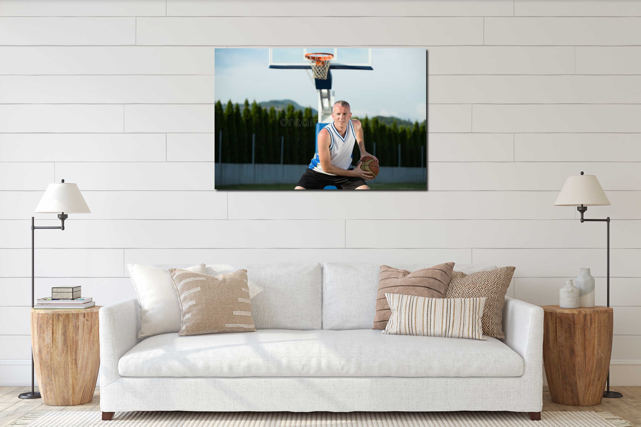 Canvas hanging interior mockup