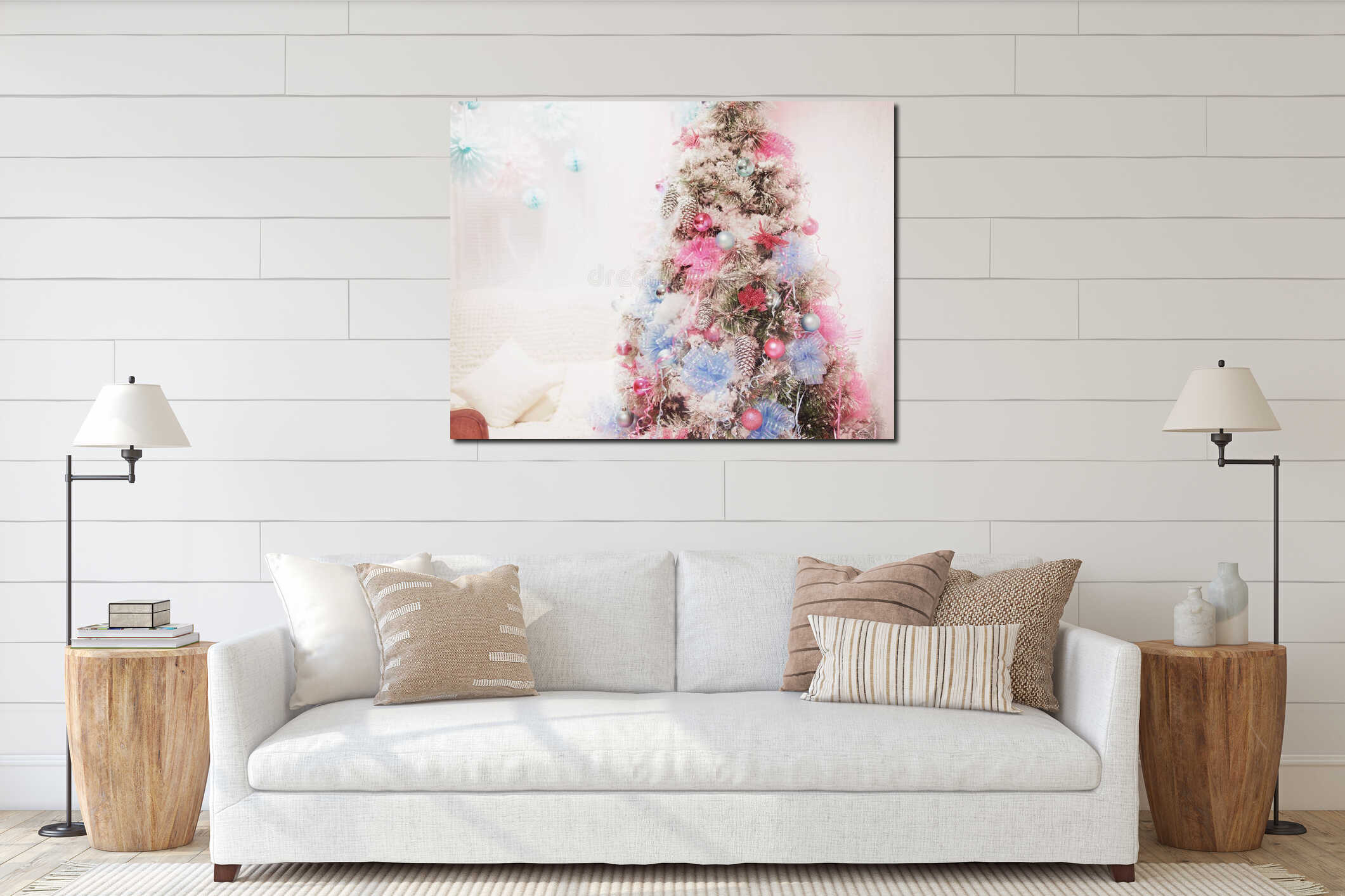 Canvas hanging interior mockup