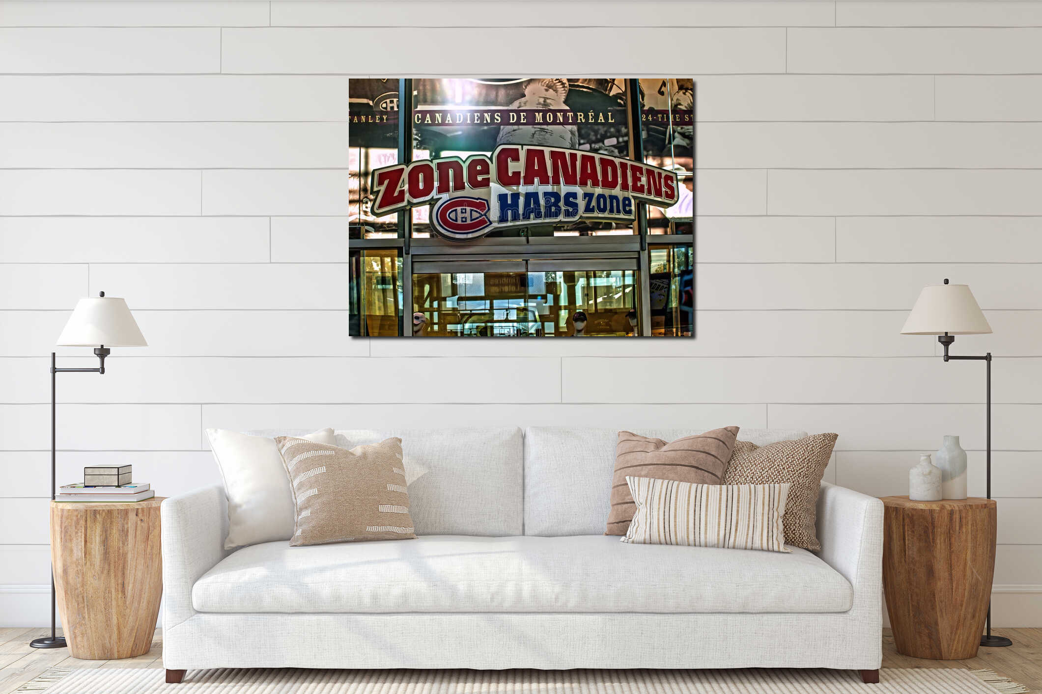 Canvas hanging interior mockup