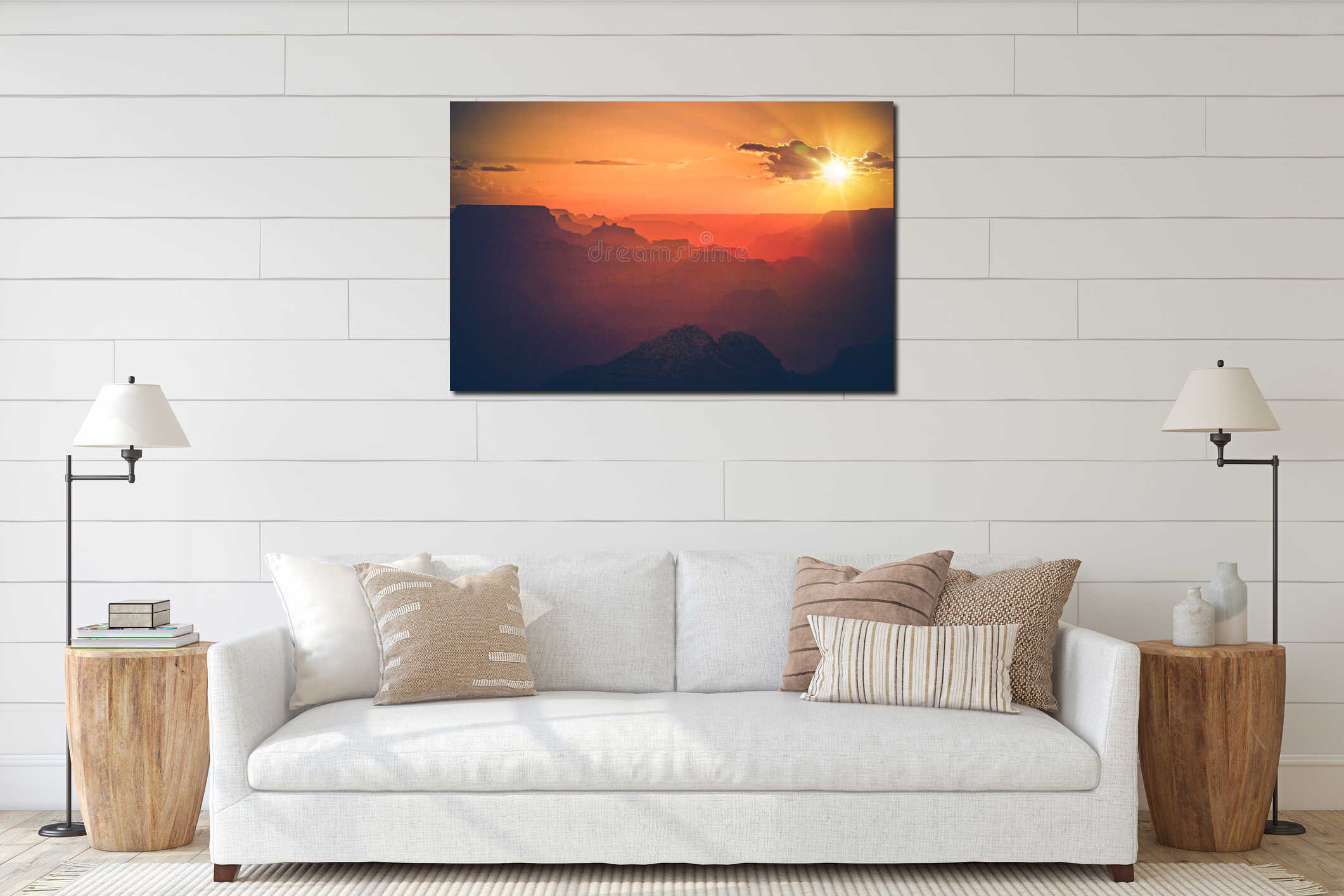 Canvas hanging interior mockup