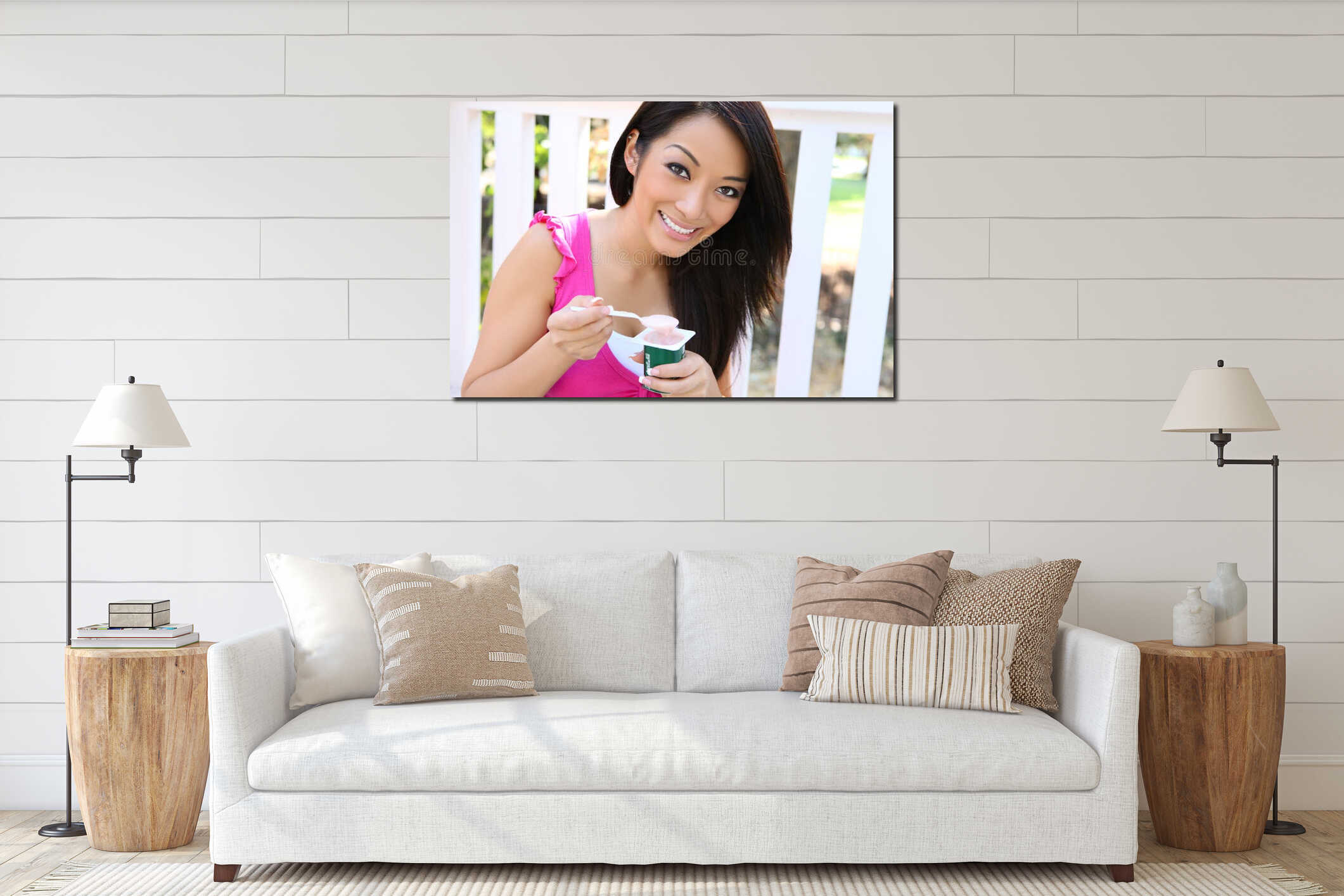 Canvas hanging interior mockup