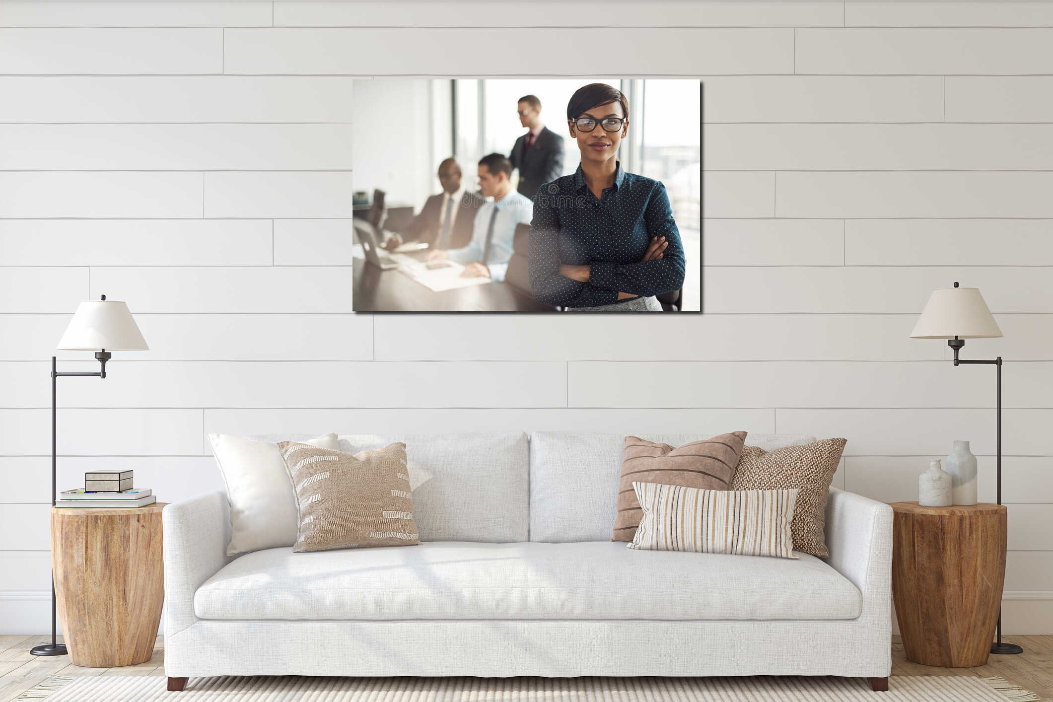 Canvas hanging interior mockup