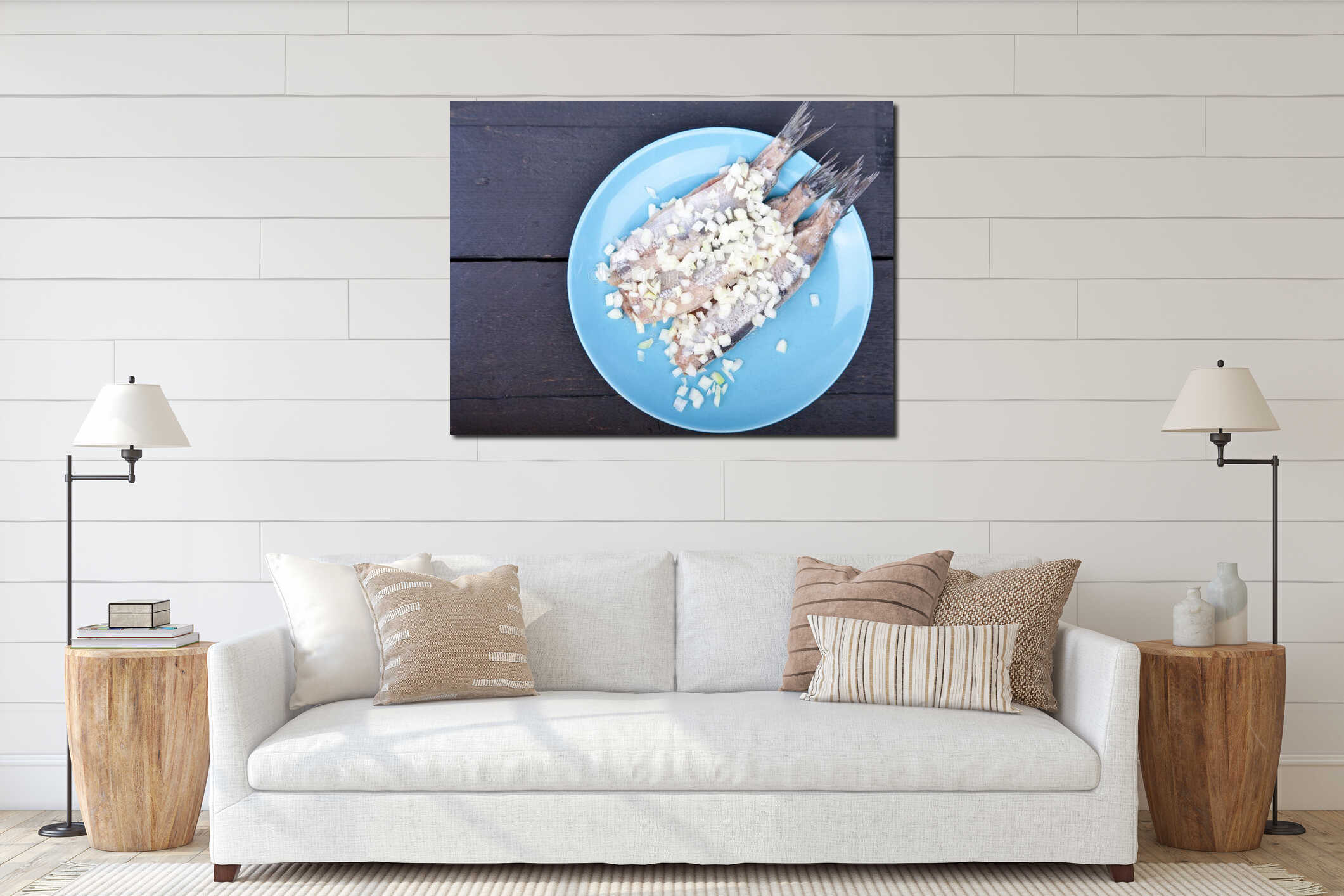 Canvas hanging interior mockup