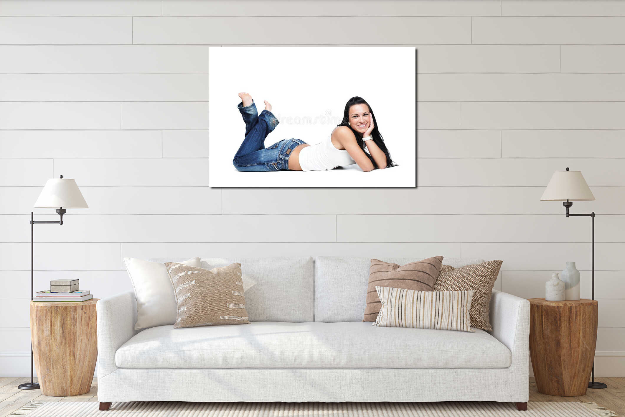 Canvas hanging interior mockup