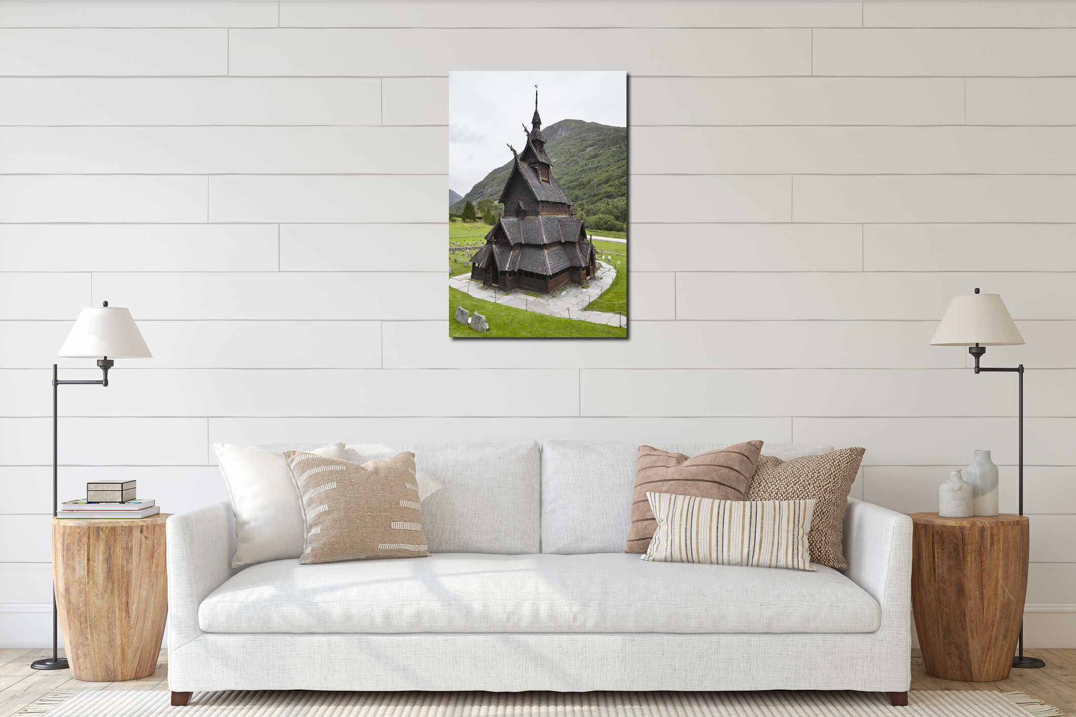 Canvas hanging interior mockup