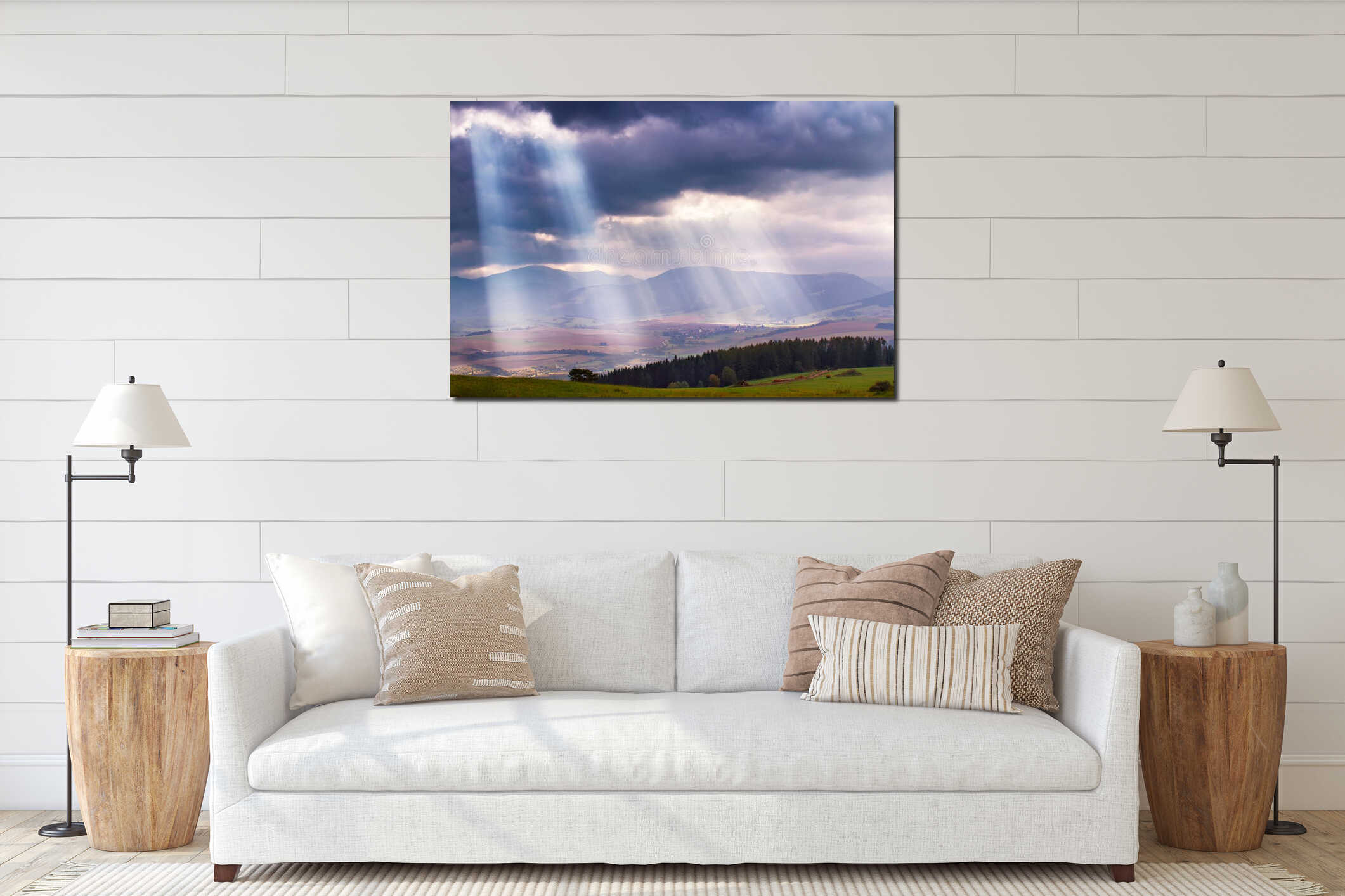 Canvas hanging interior mockup