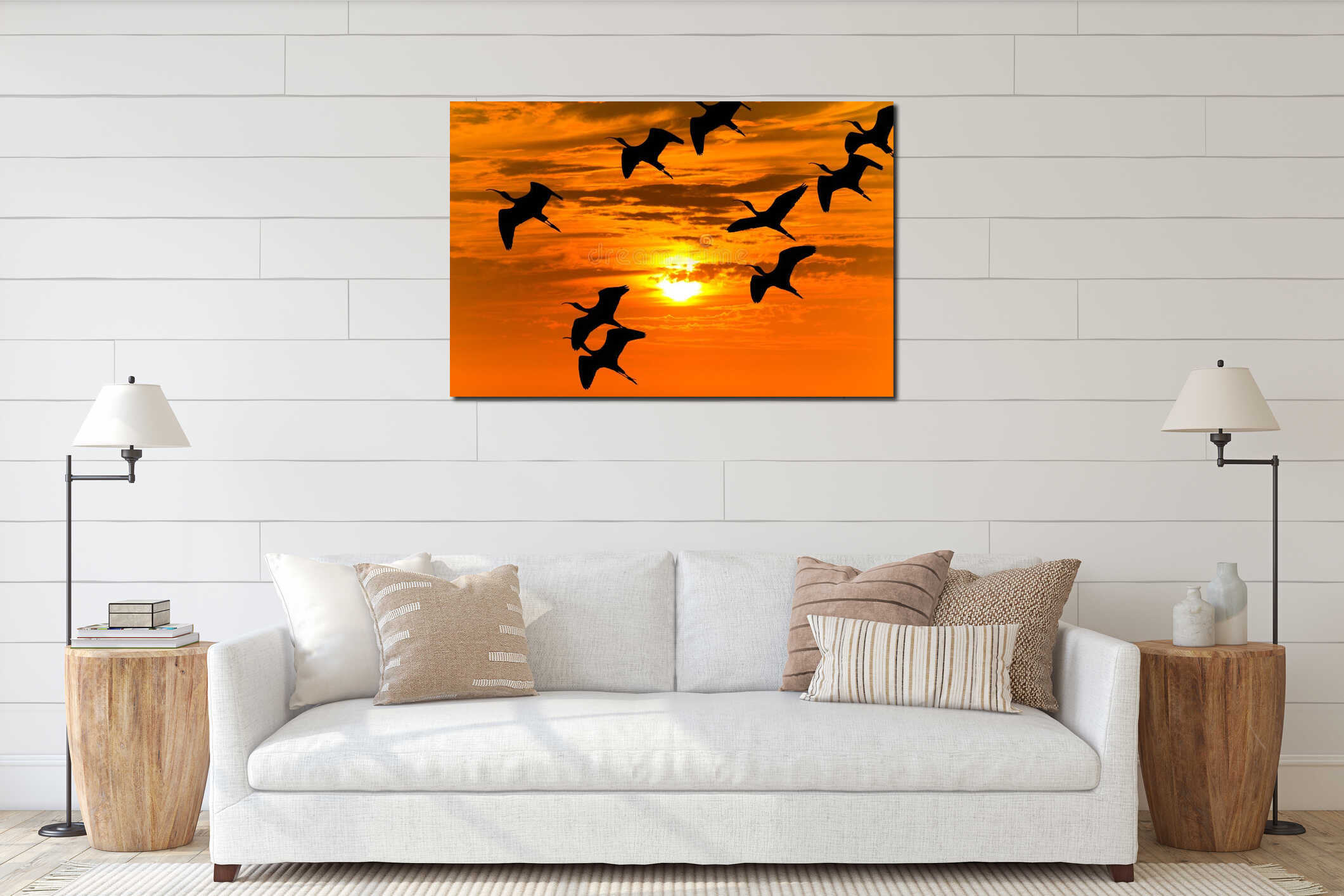 Canvas hanging interior mockup