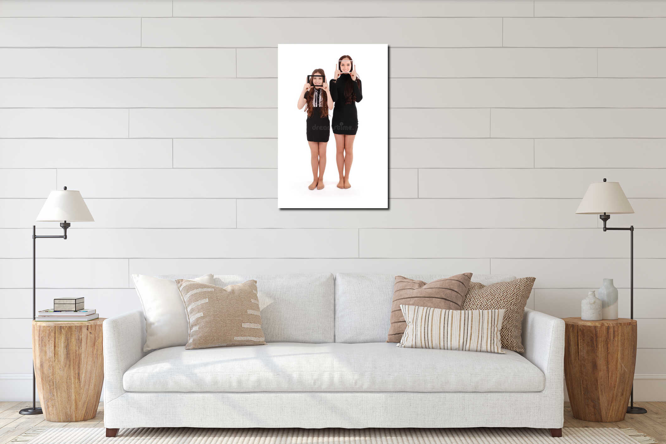 Canvas hanging interior mockup