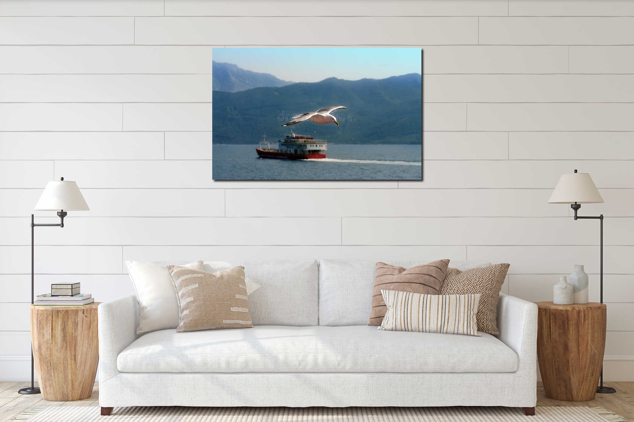 Canvas hanging interior mockup