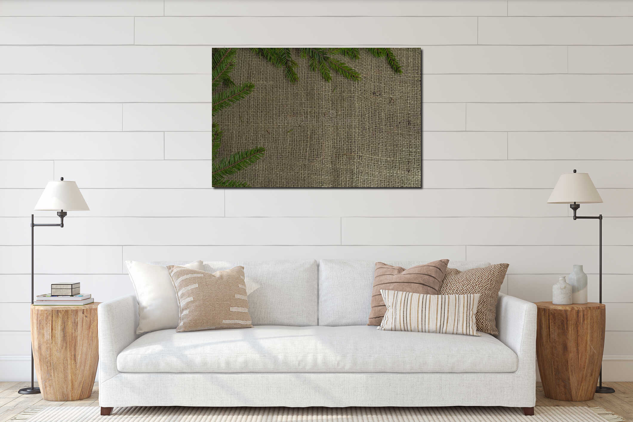 Canvas hanging interior mockup