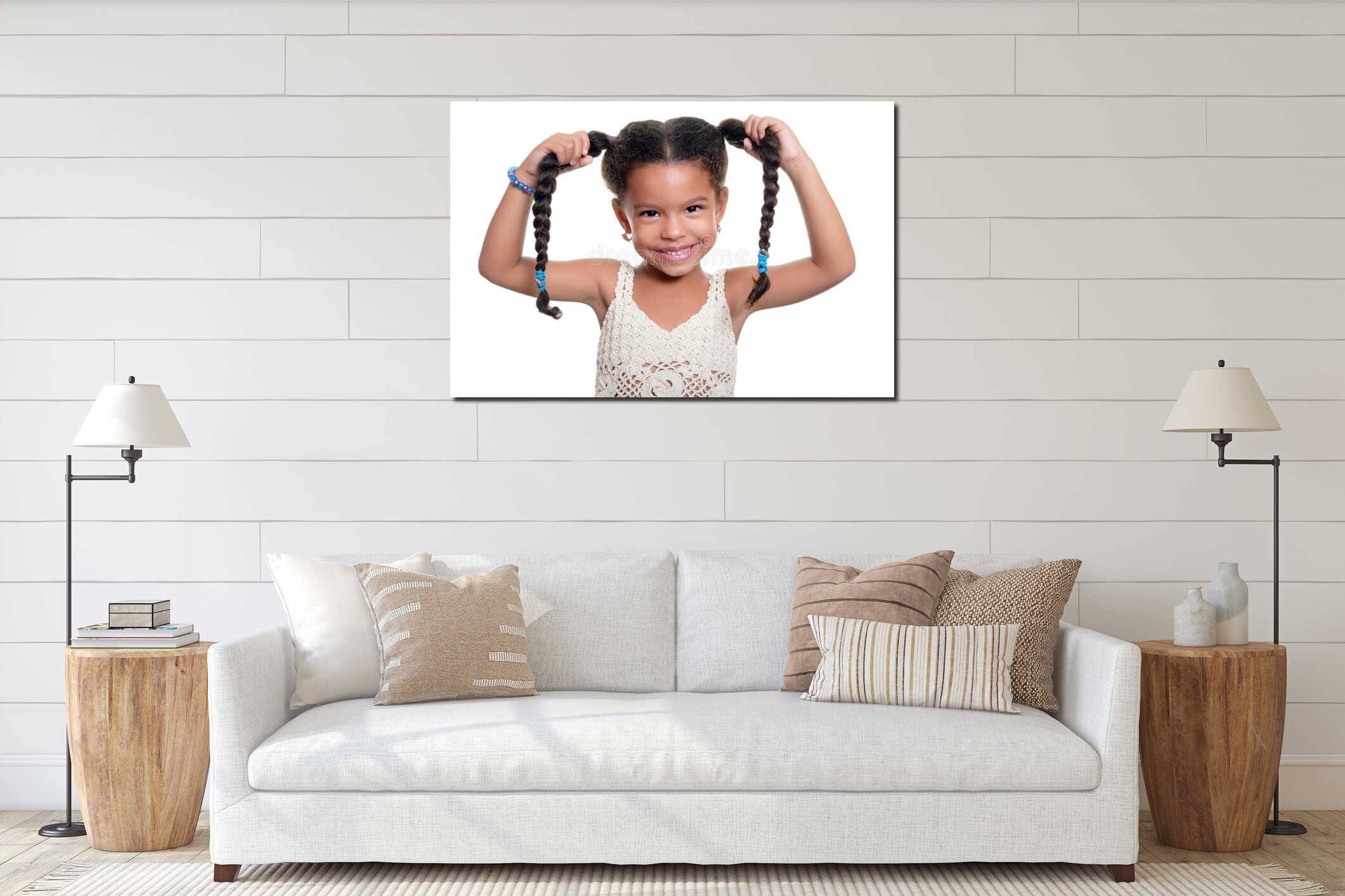 Canvas hanging interior mockup