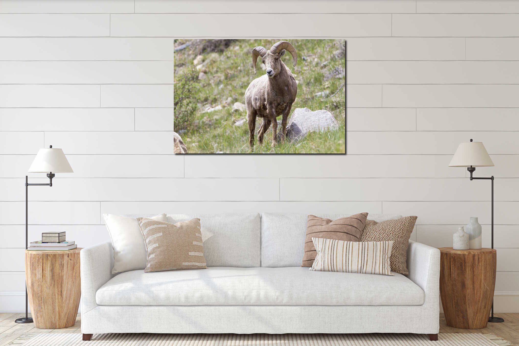 Canvas hanging interior mockup