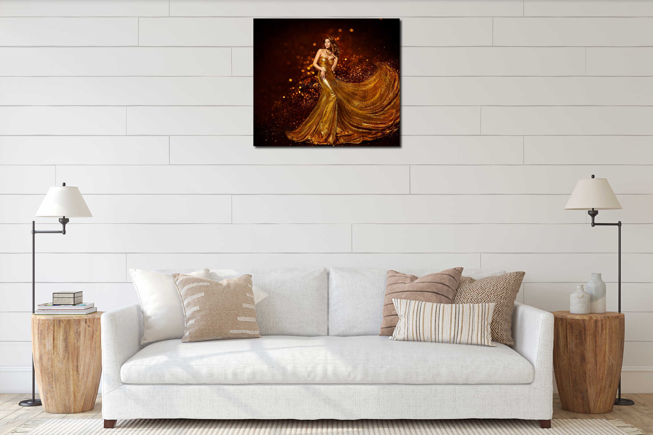 Canvas hanging interior mockup