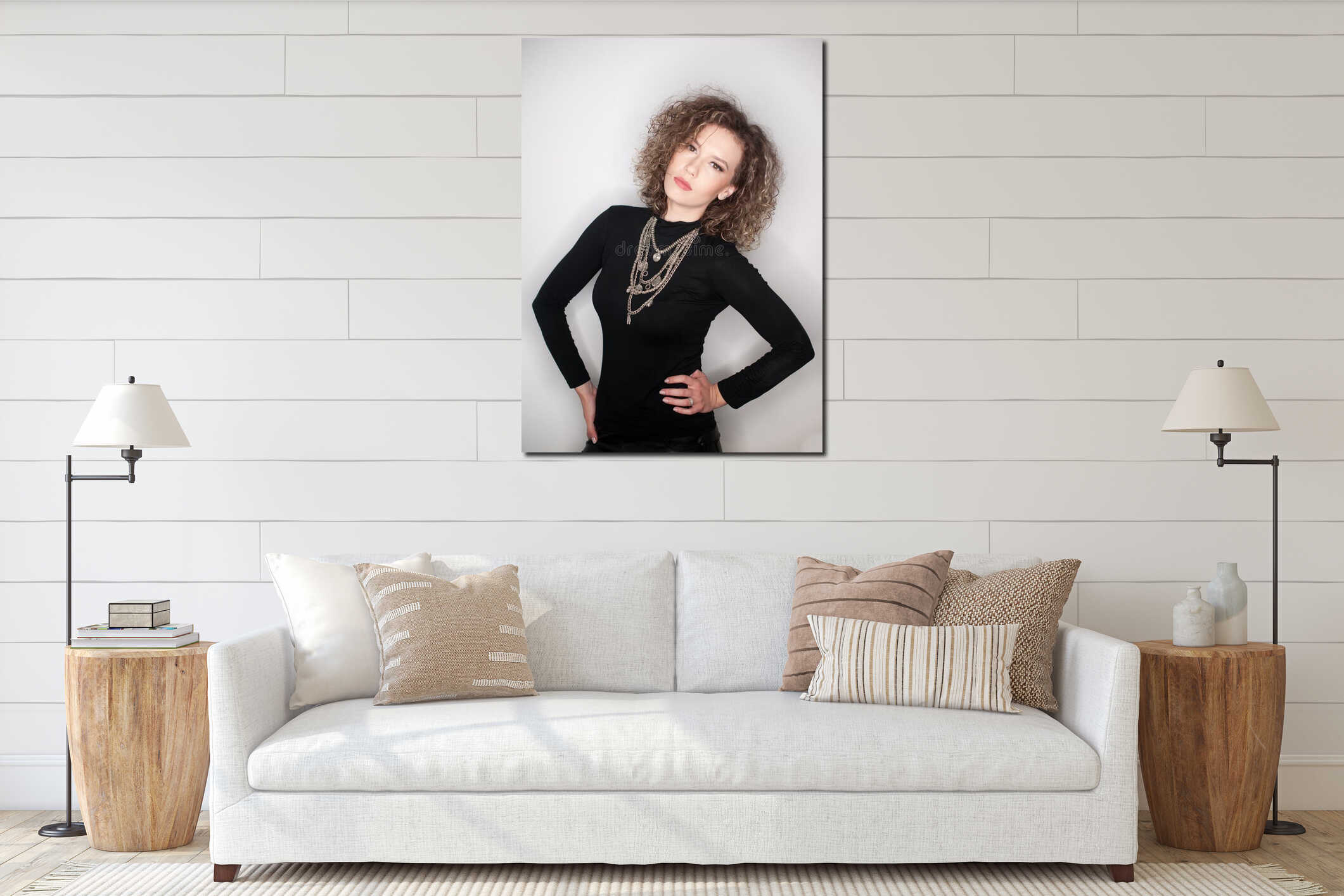 Canvas hanging interior mockup