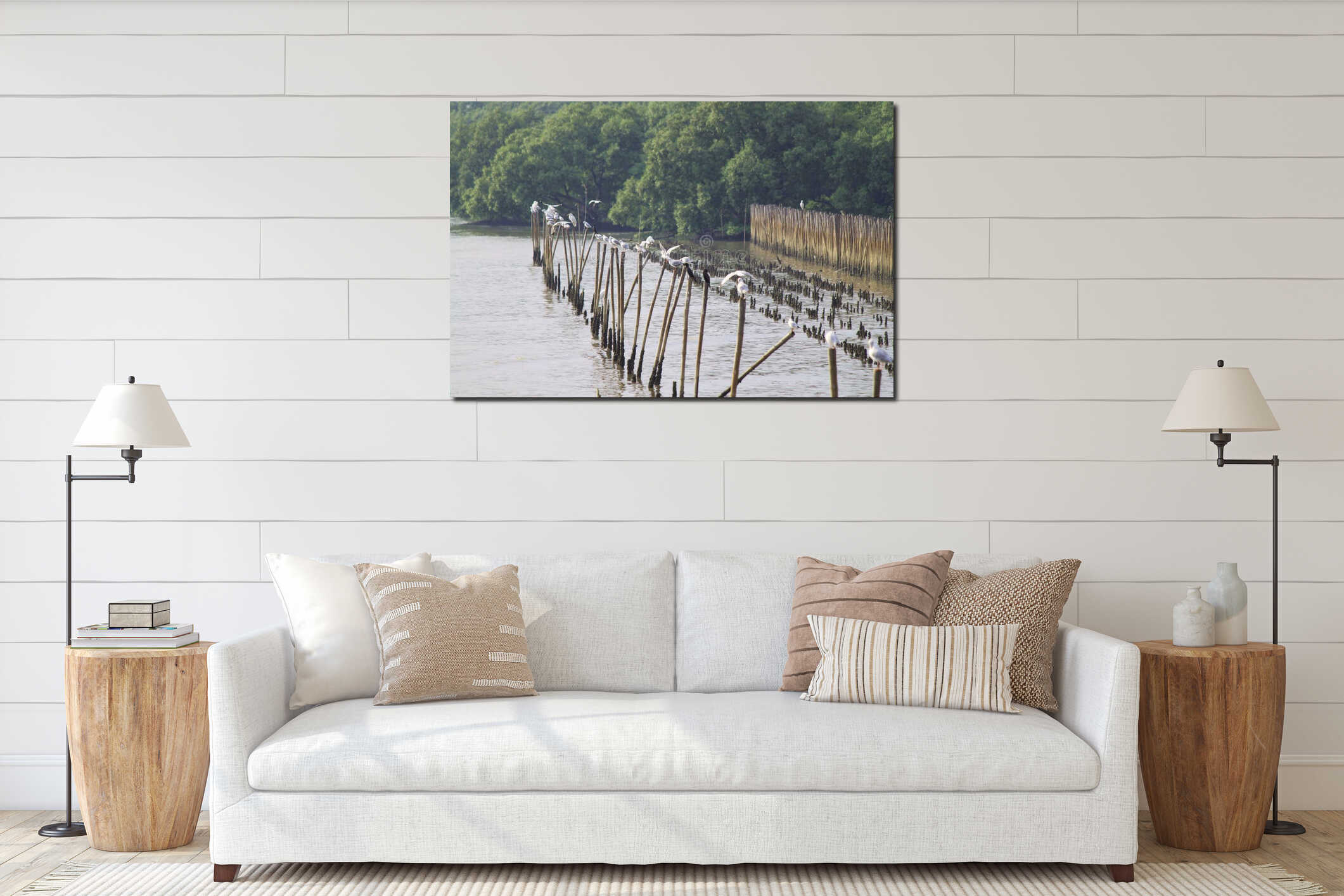 Canvas hanging interior mockup