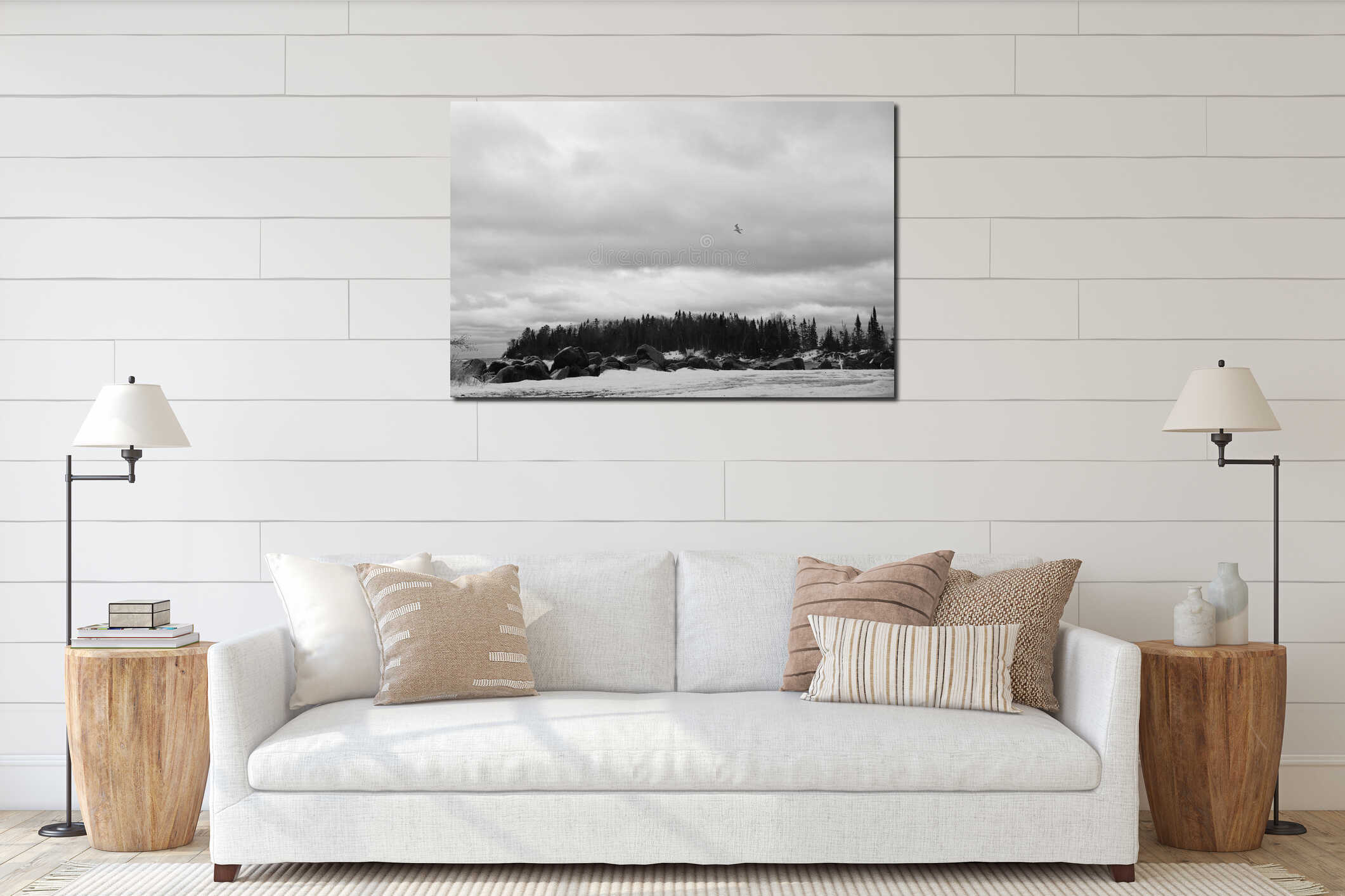 Canvas hanging interior mockup
