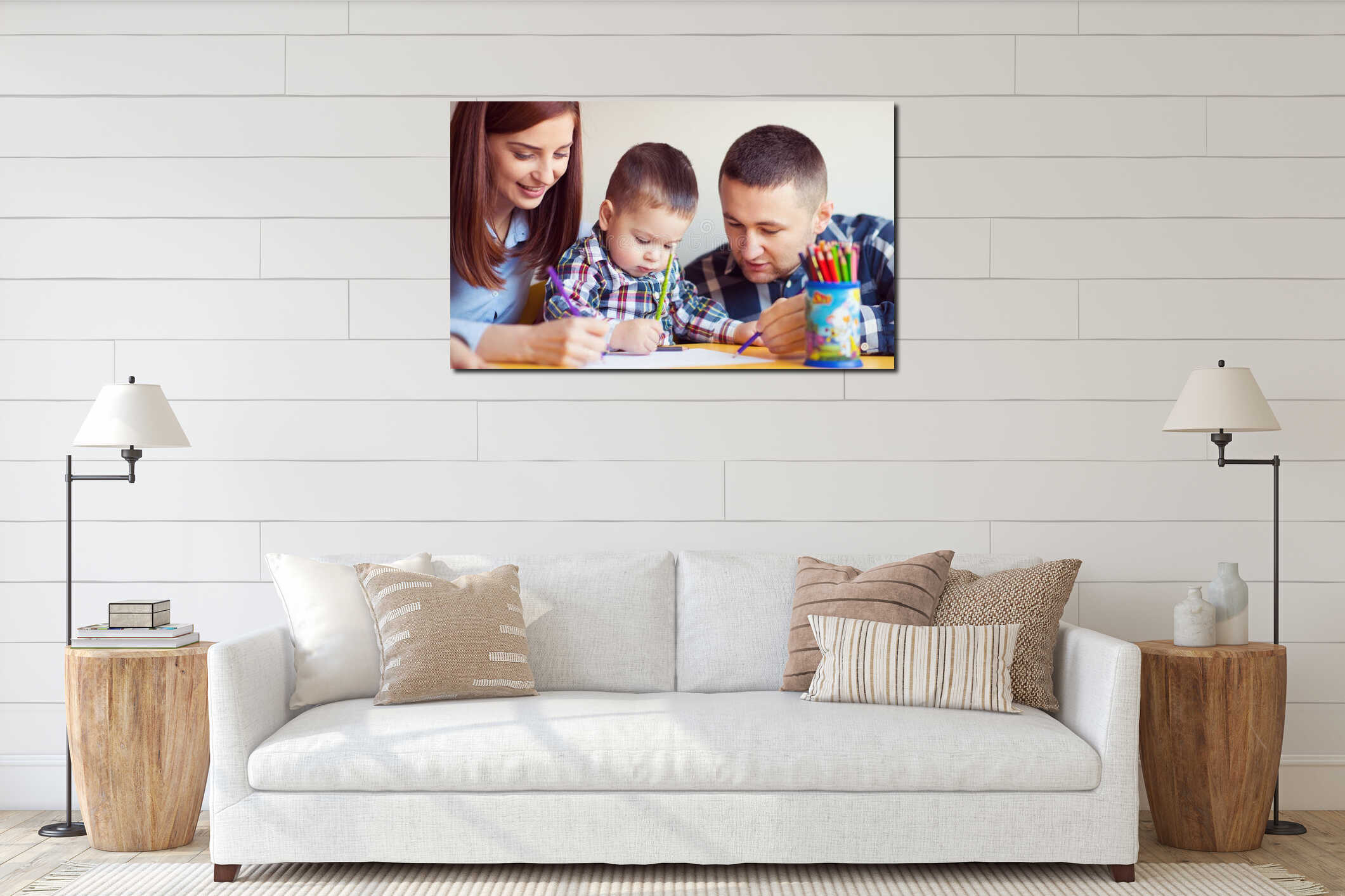 Canvas hanging interior mockup