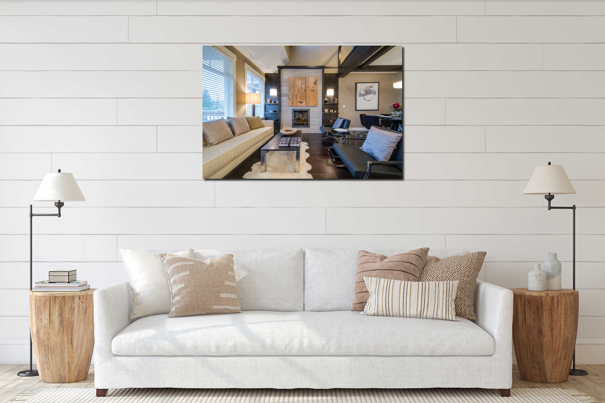 Canvas hanging interior mockup