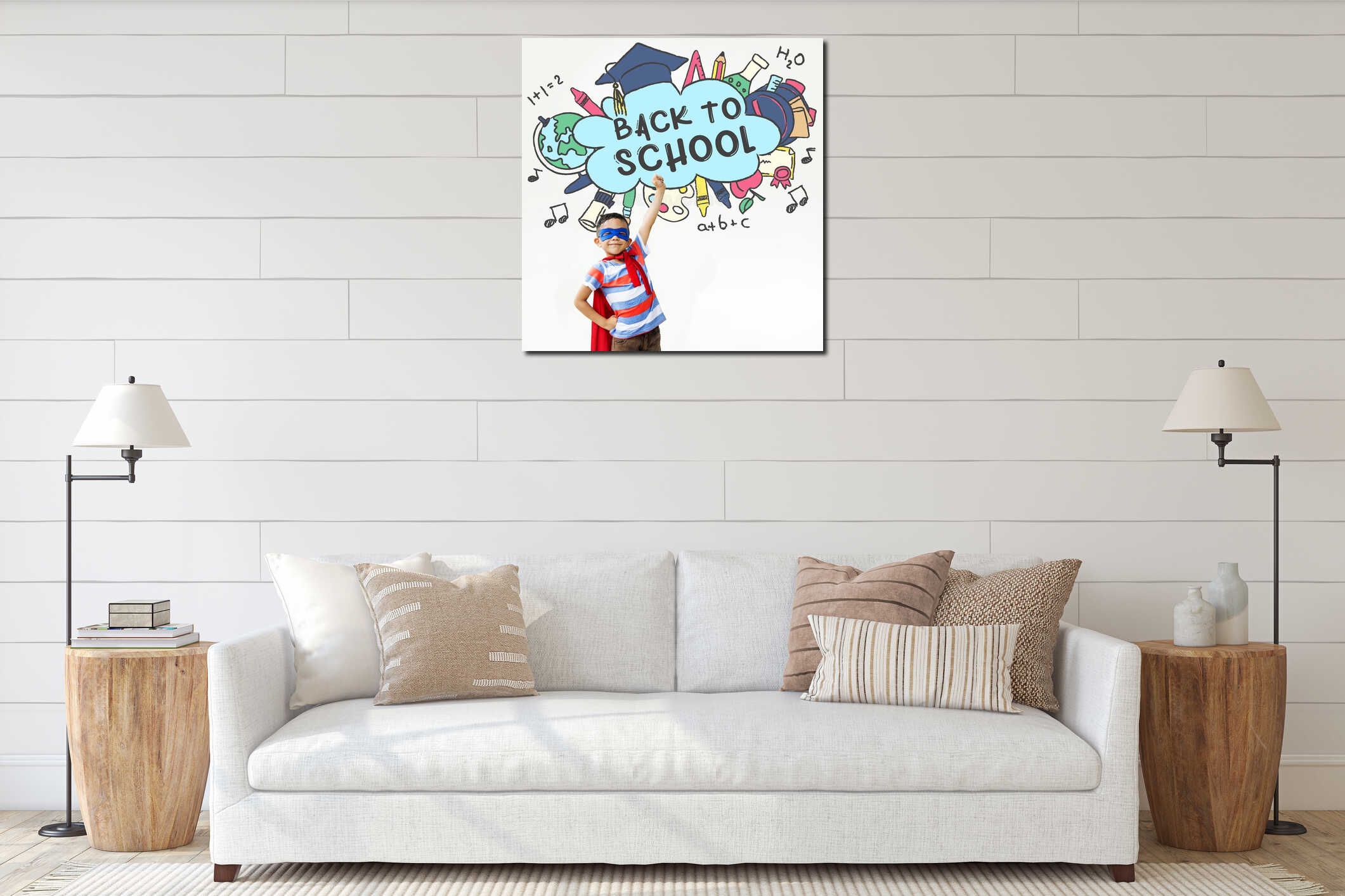 Canvas hanging interior mockup