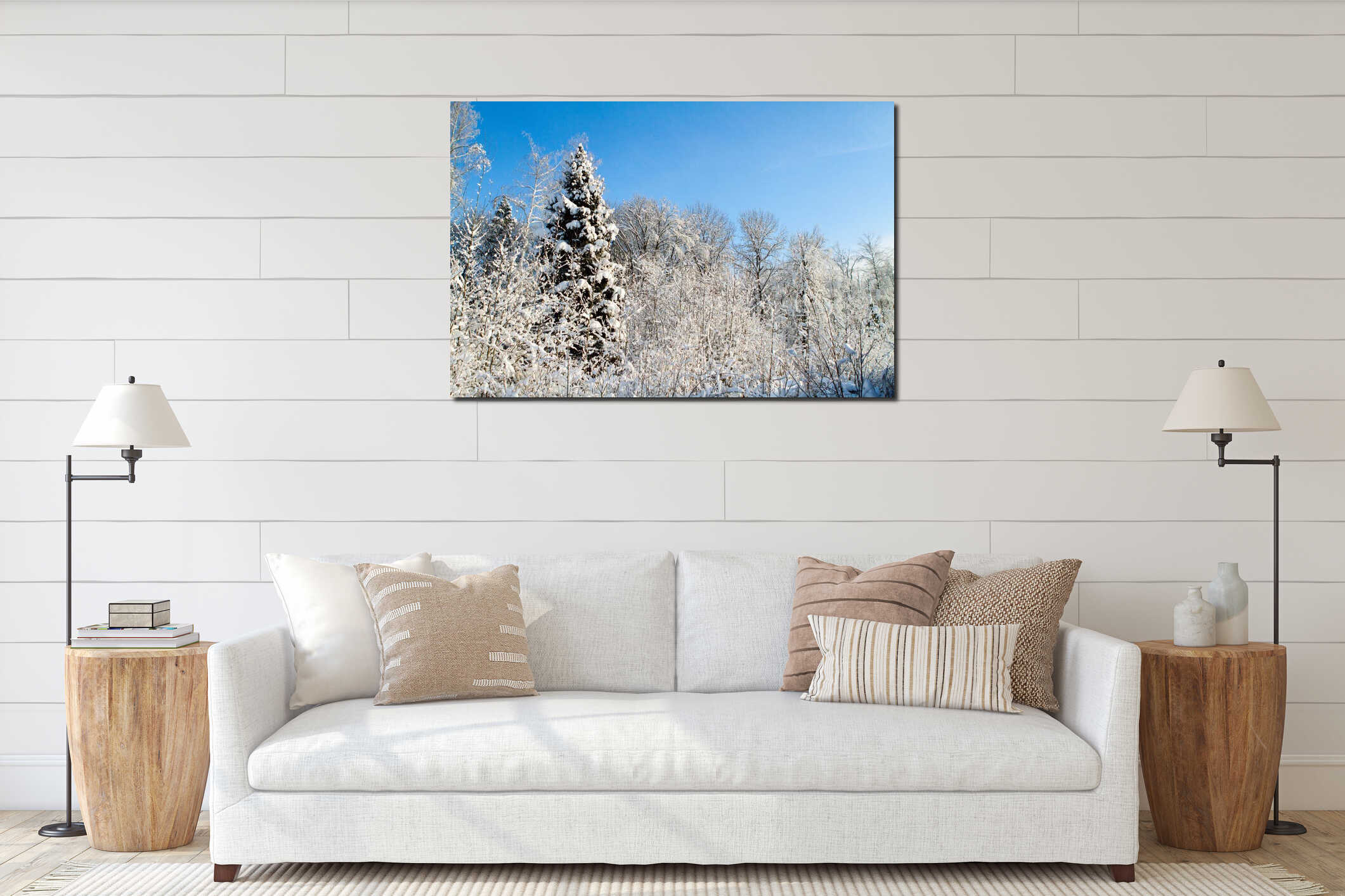 Canvas hanging interior mockup