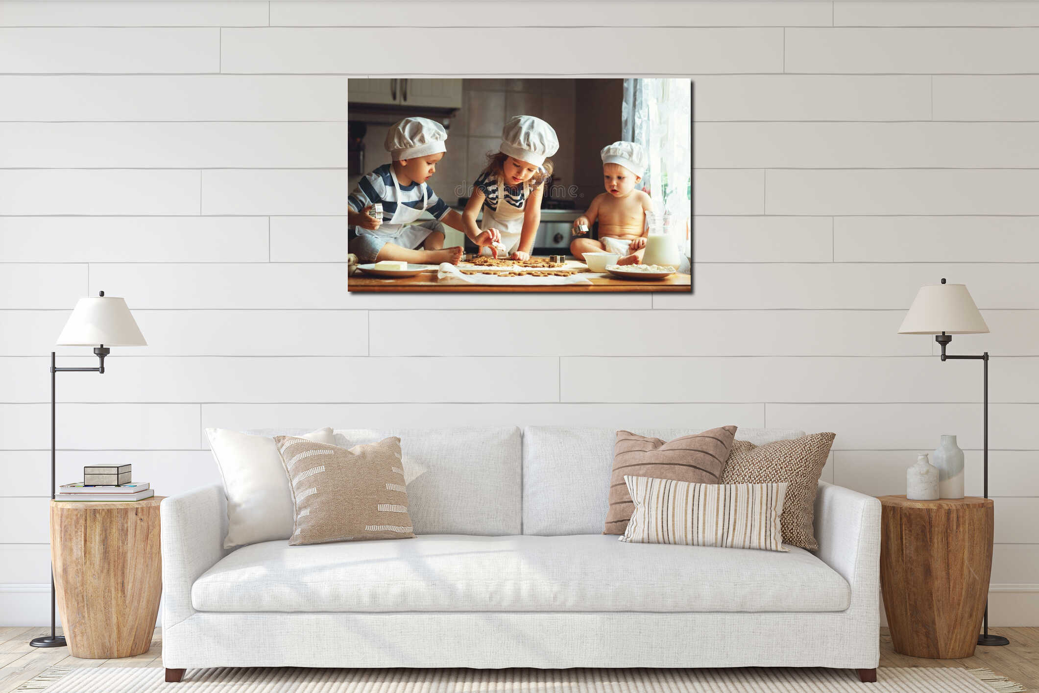 Canvas hanging interior mockup