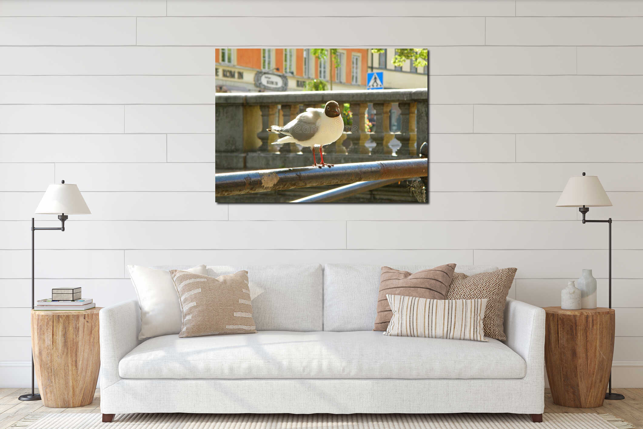 Canvas hanging interior mockup