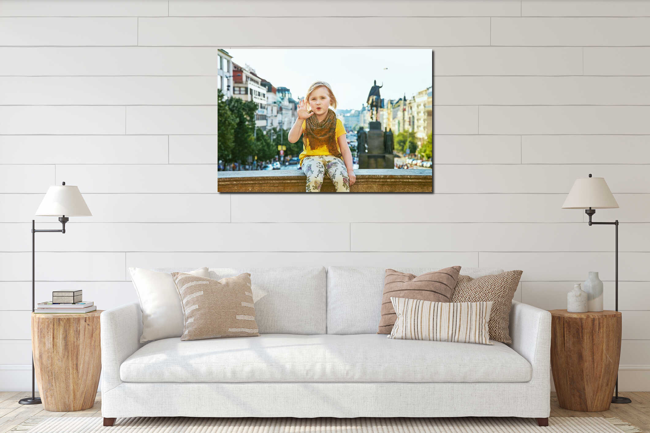 Canvas hanging interior mockup