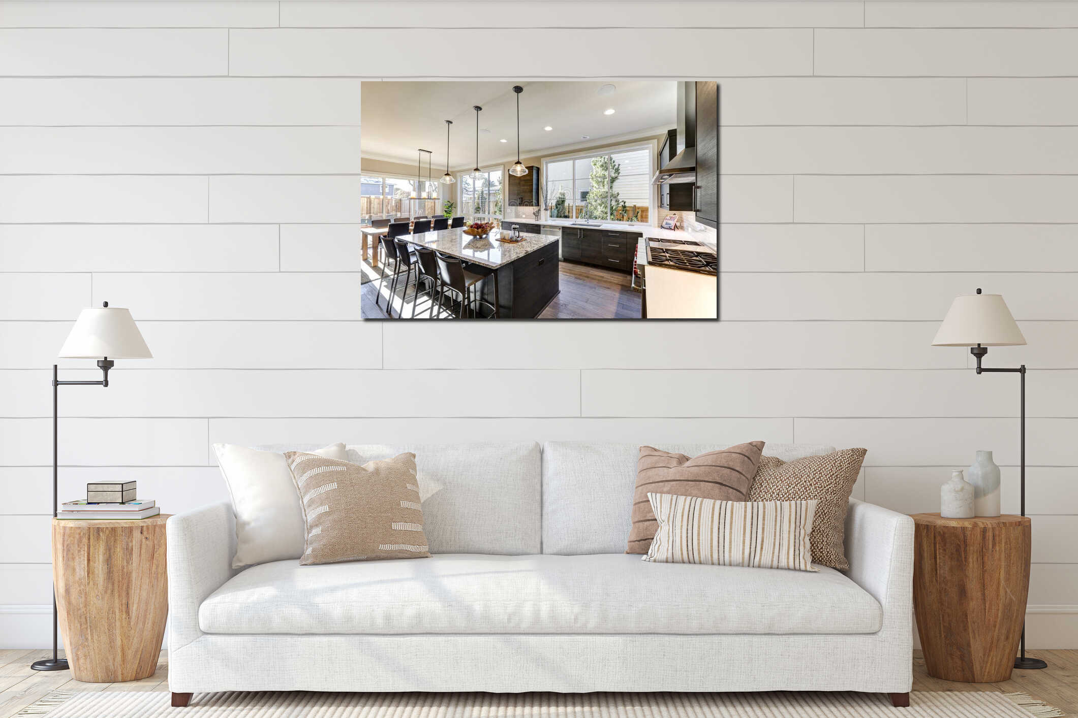 Canvas hanging interior mockup
