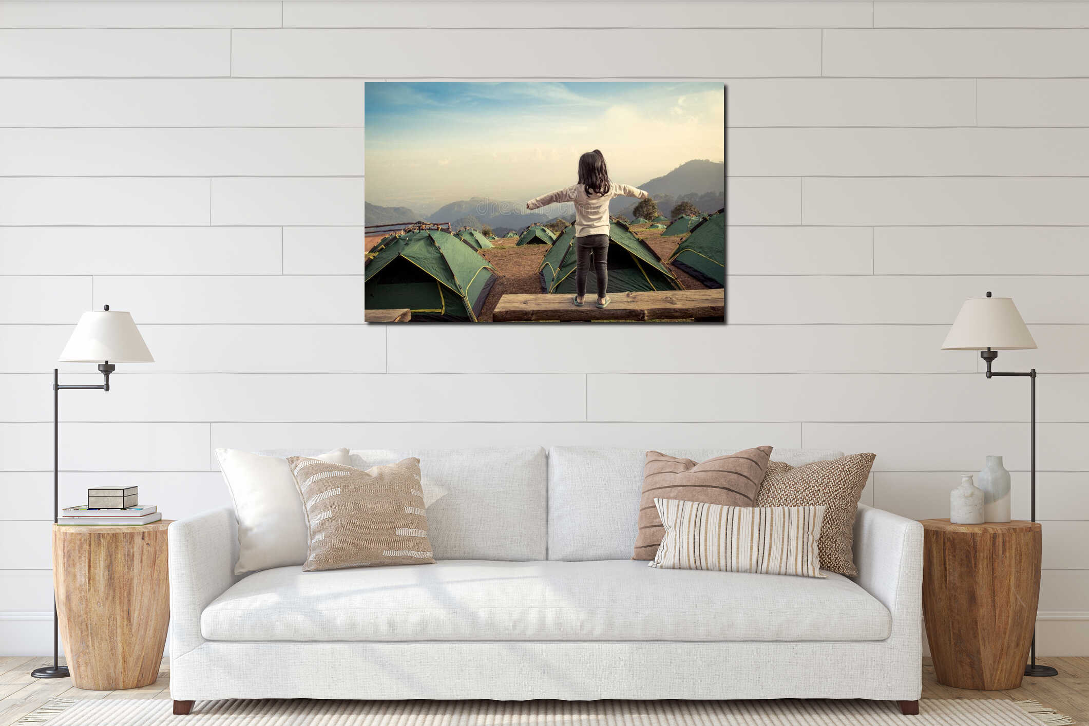 Canvas hanging interior mockup
